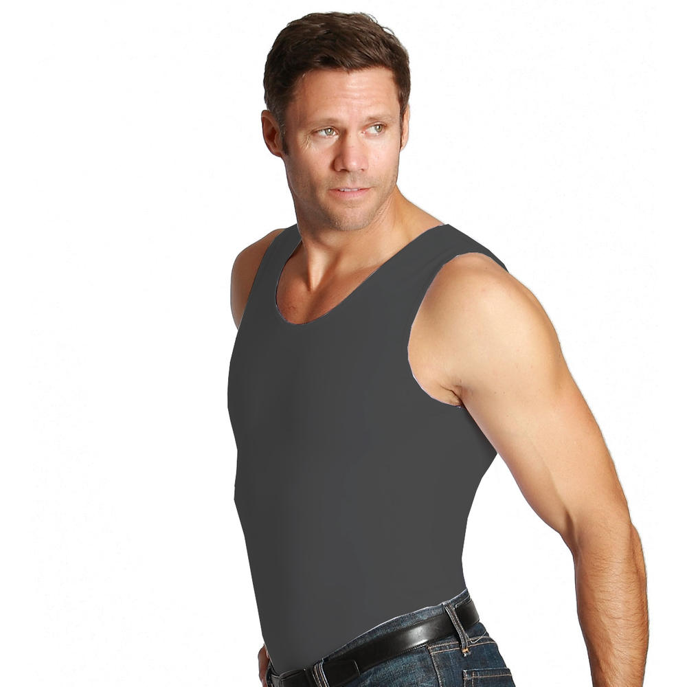 Insta Slim Compression sleeveless muscle tank IS Pro t-shirt for men, look up to 5&#8221; slimmer instantly!