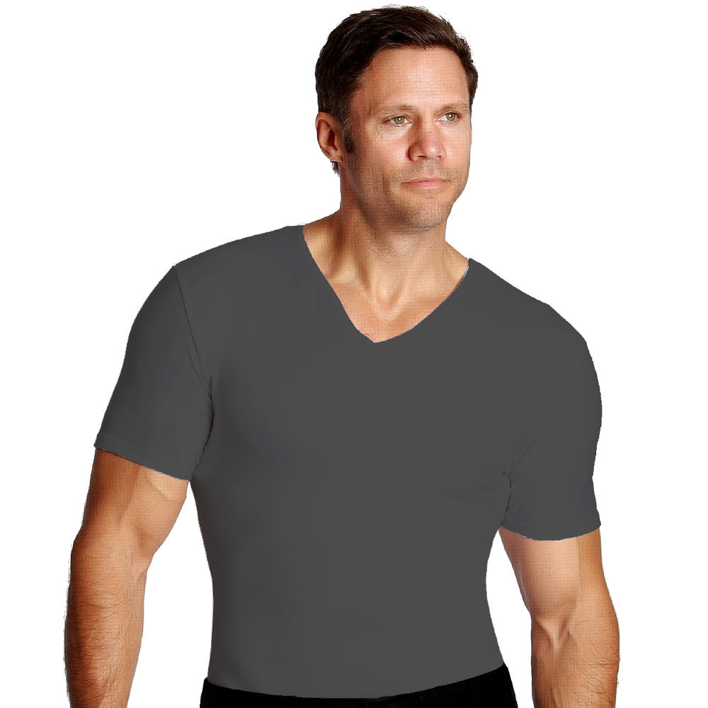 Insta Slim Compression short sleeve v-neck IS Pro t-shirt for men, look up to 5" slimmer instantly!