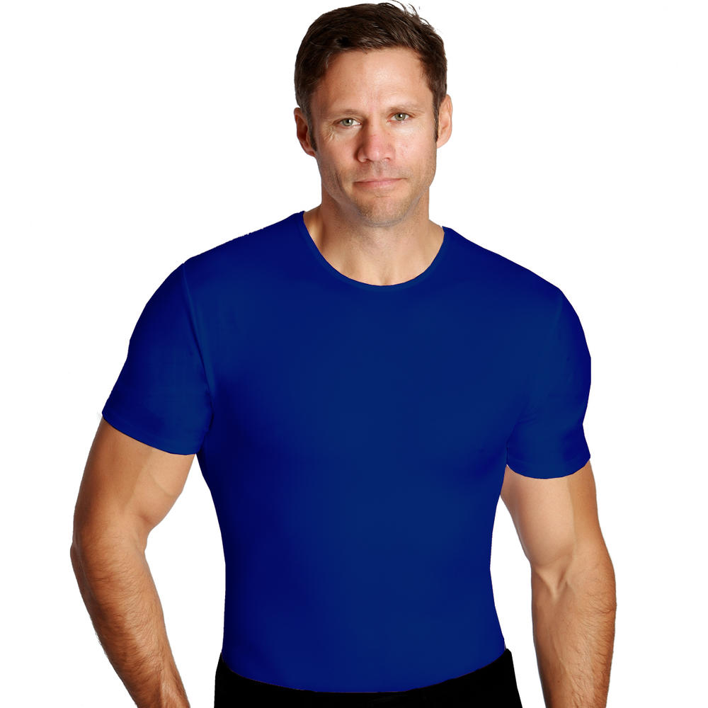 Insta Slim 3 Pack Compression short sleeve crew-neck t-shirts for men, look up to 5 inches slimmer instantly!