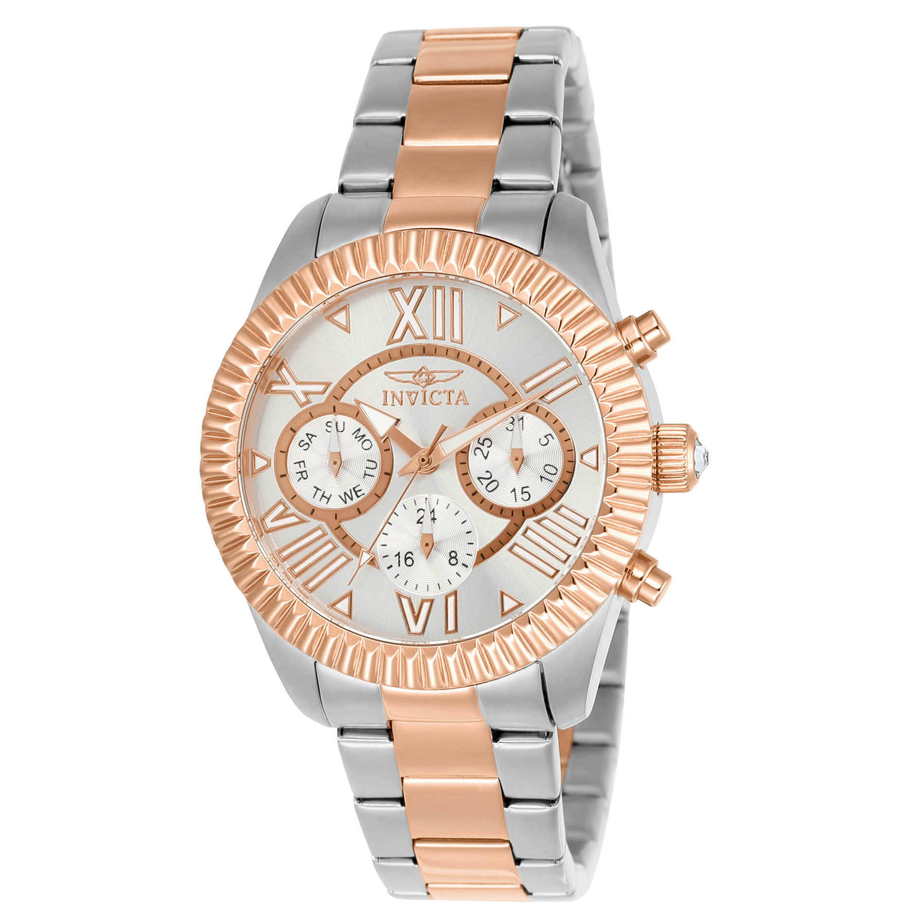 Invicta Angel Lady Stainless Steel 36mm Rose Gold Tone Bracelet Watch