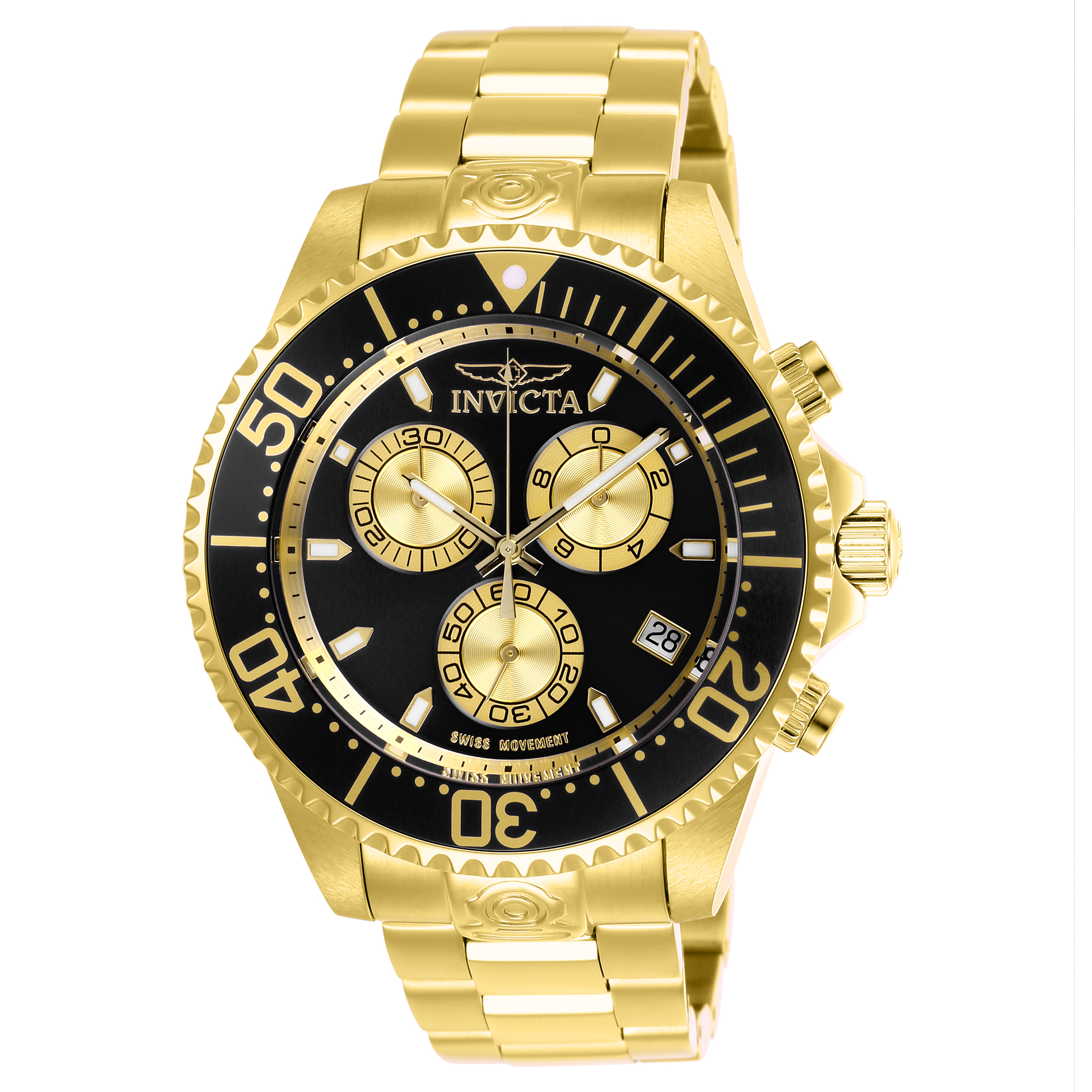 invicta pro diver black stainless steel men's watch