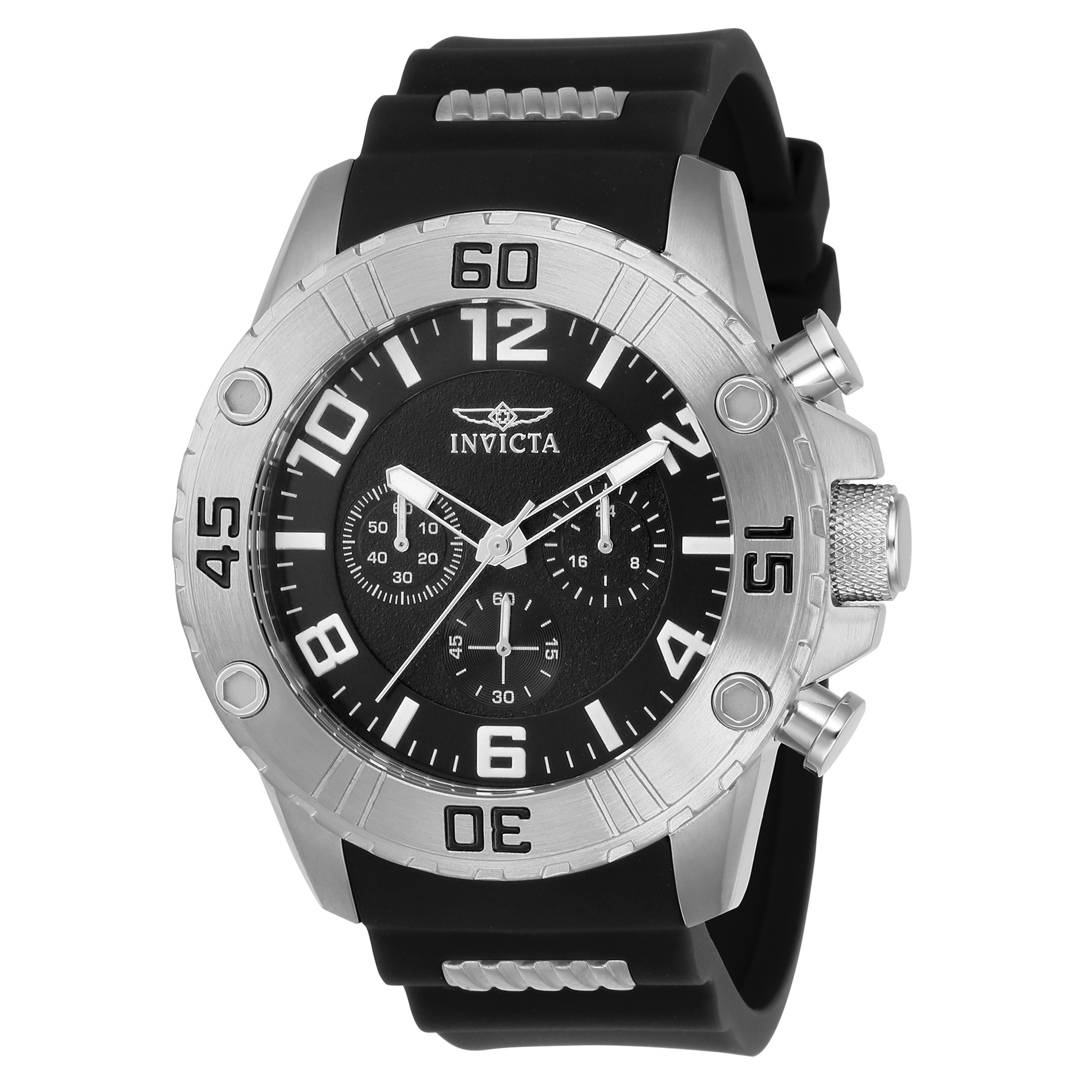 invicta pro diver black stainless steel men's watch