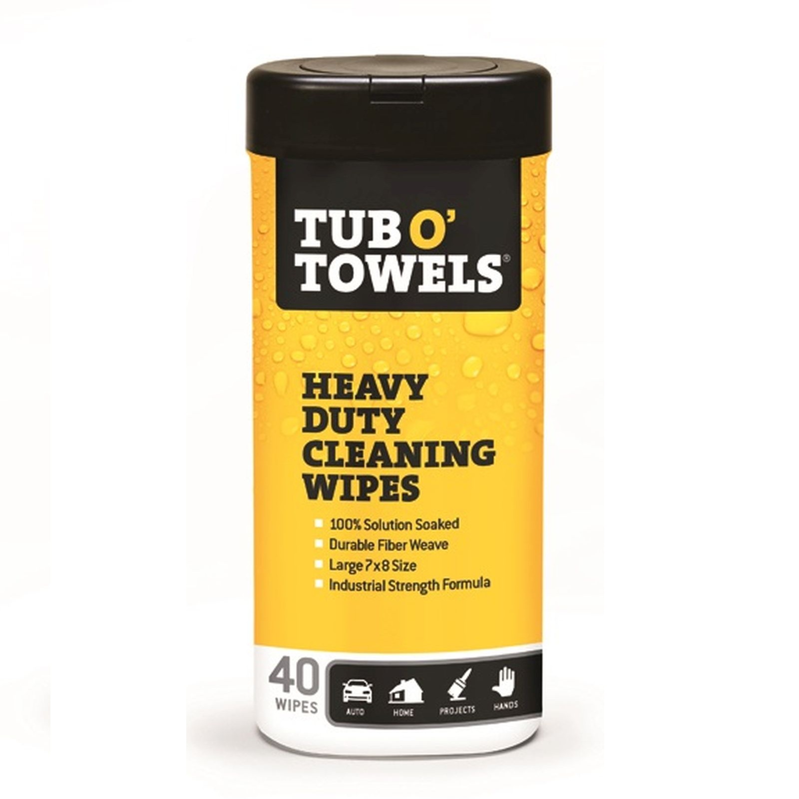 Tub O'Towels Heavy Duty Cleaning Wipes, 40 count wipes