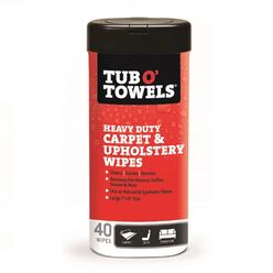 tub o\' towels tub o' towels carpet & upholstery cleaning wipes - heavy duty stain remover wipes, 40 count