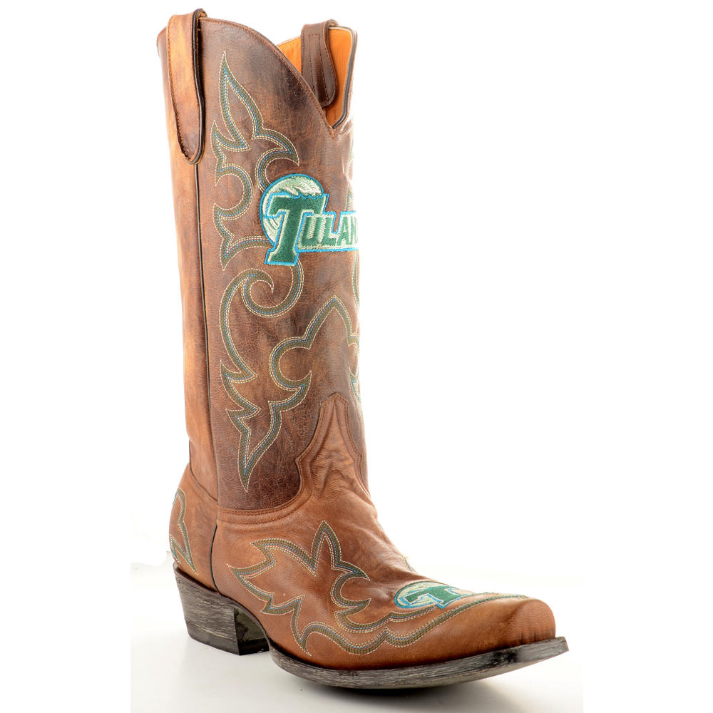 Gameday Boots Men's Tulane Leather Boots - Wide Width