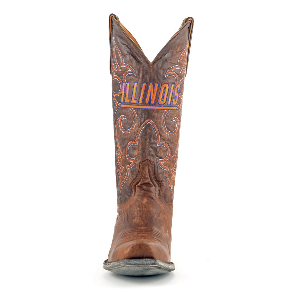Gameday Boots Men's University of Illinois Leather Boots - Wide Width