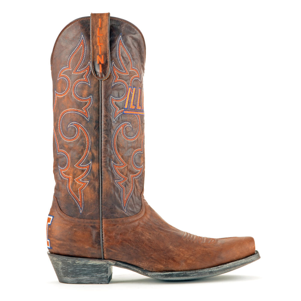Gameday Boots Men's University of Illinois Leather Boots - Wide Width