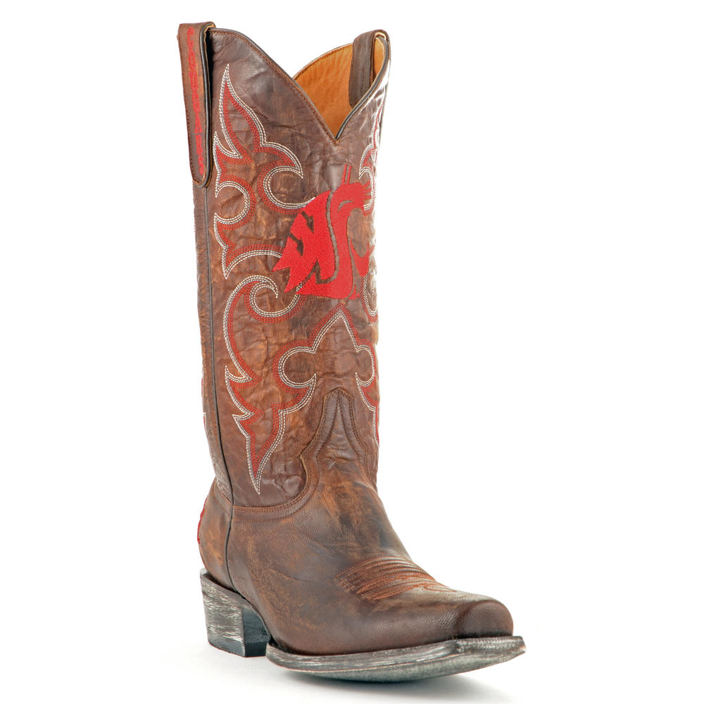 Gameday Boots Men's Washington State Leather Boots - Wide Width