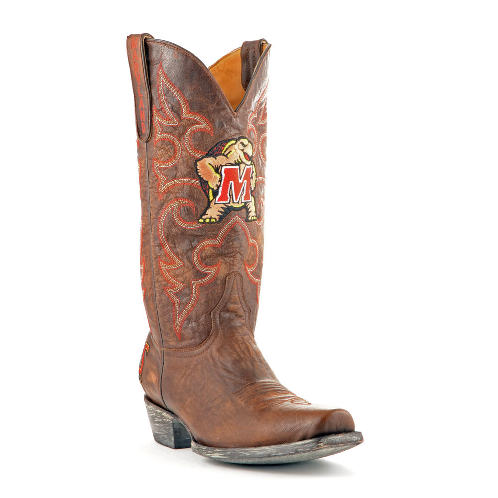 Gameday Boots Men's University of Maryland Leather Boots - Wide Width