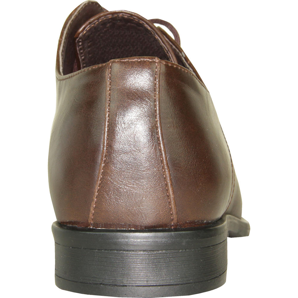 BRAVO Men's New Kelly-1 Matte Dress Oxford - Wide Width Available - Brown