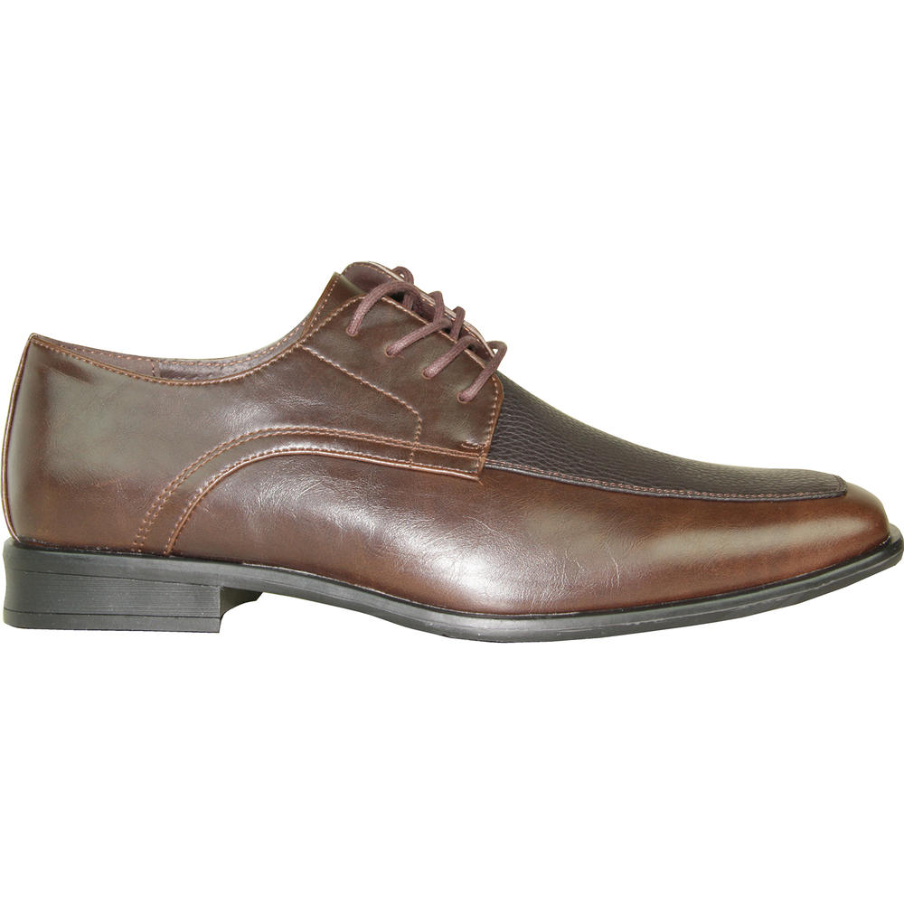 BRAVO Men's New Kelly-1 Matte Dress Oxford - Wide Width Available - Brown