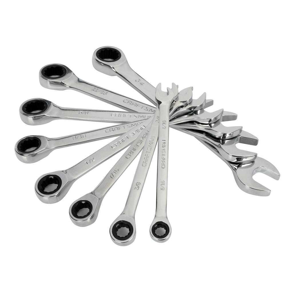 Craftsman 8 pc. 144-Position Inch Ratcheting Combination Wrench Set