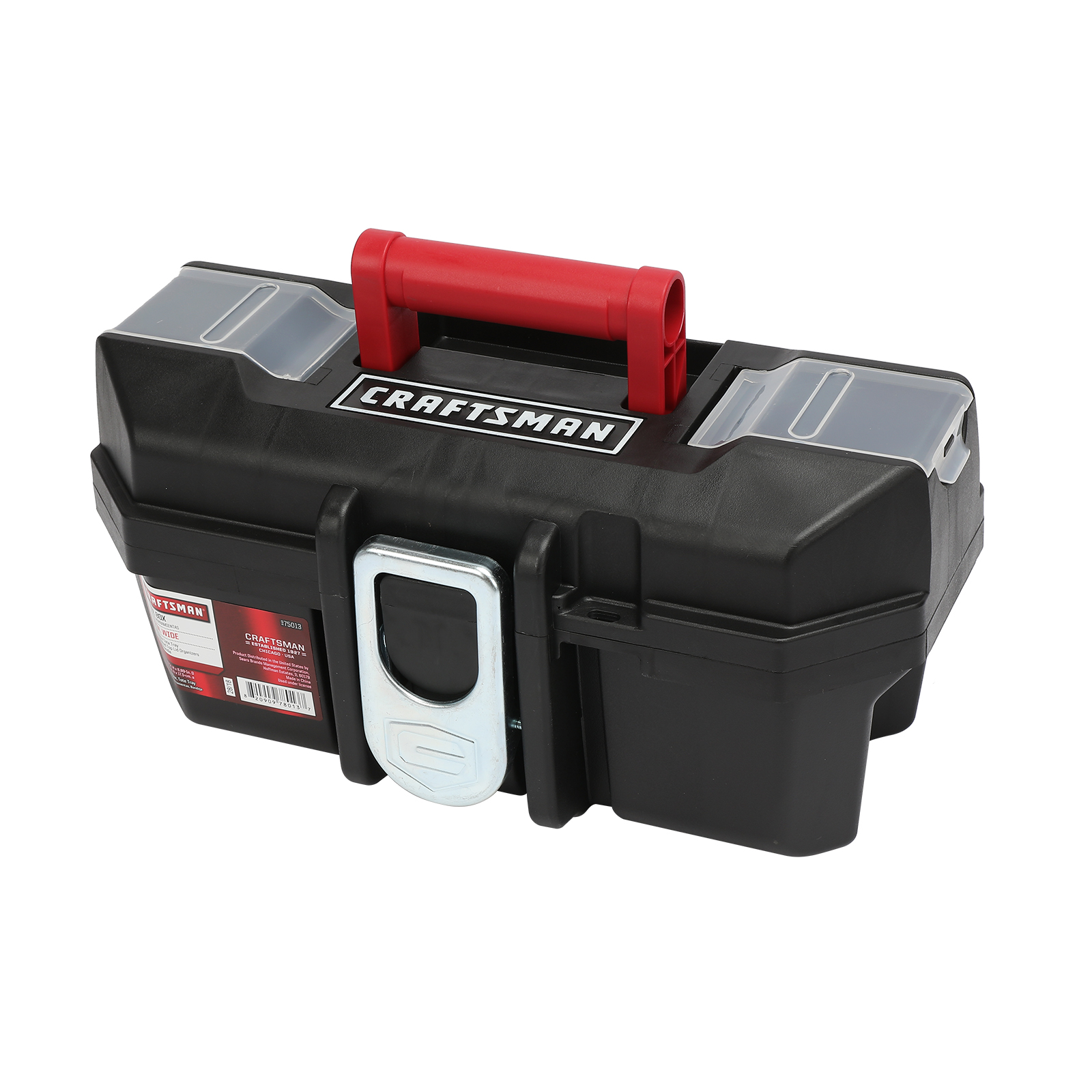 Craftsman 13-in Toolbox with Tray - Black/Red