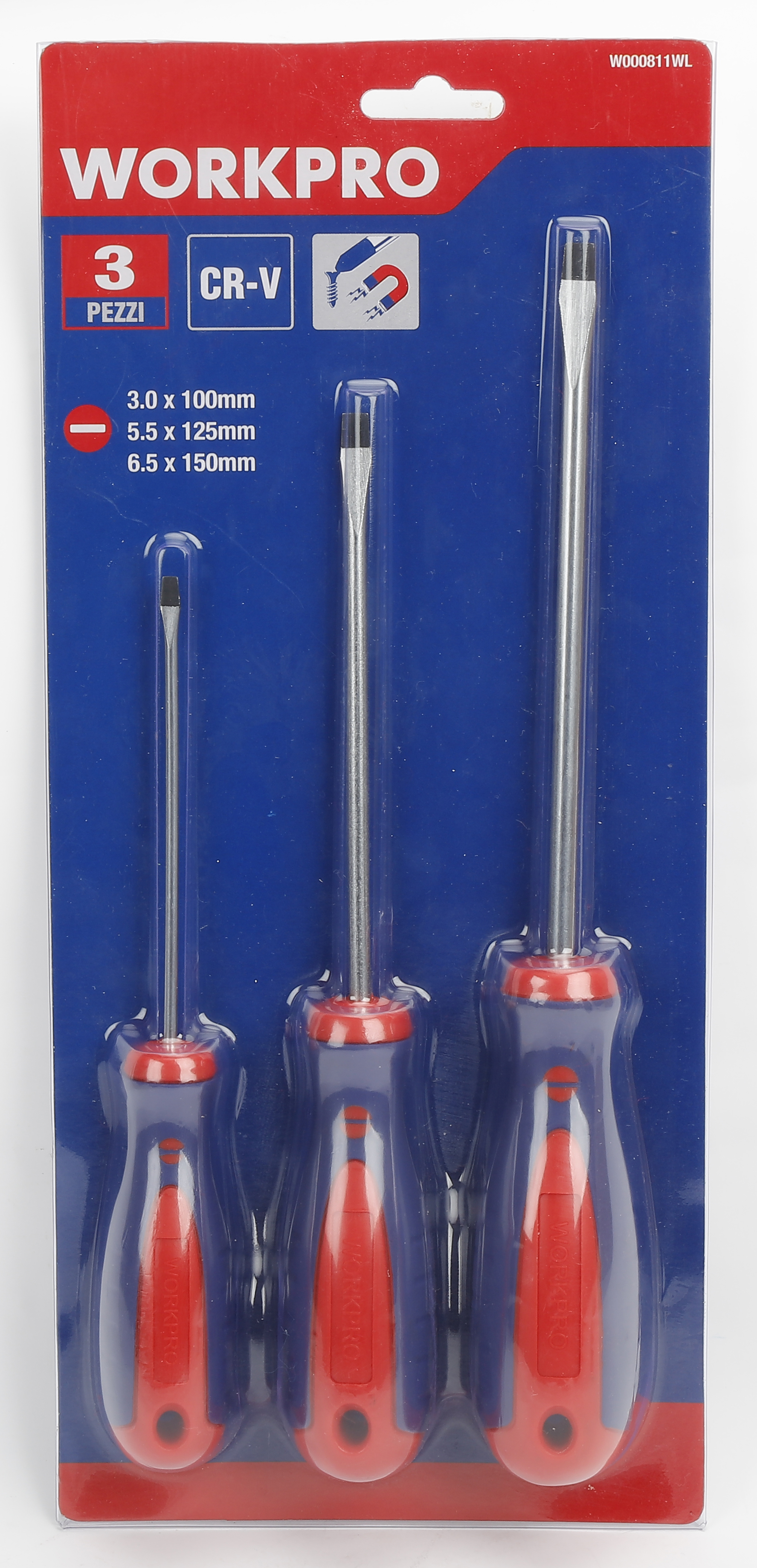 WORKPRO 3pc. Slotted Screwdriver Set