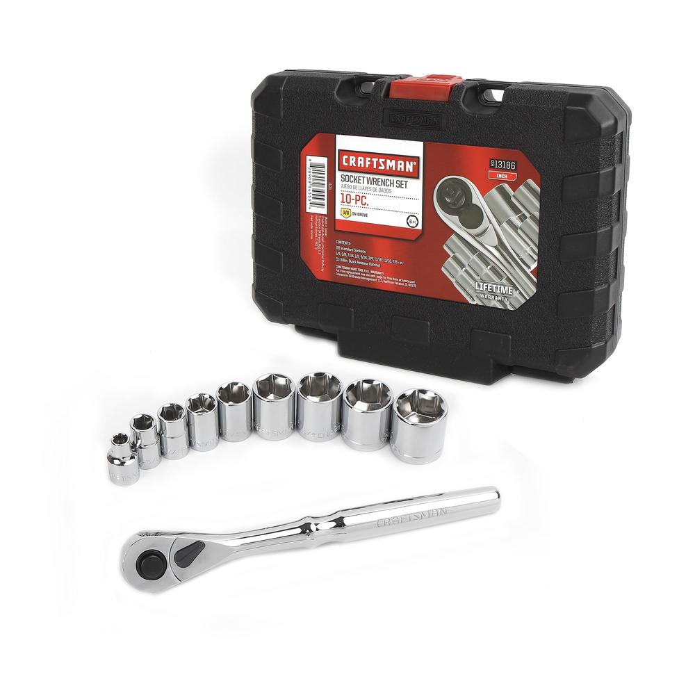 Craftsman 10pcs 6-Point 3/8in SAE Socket Wrench Set