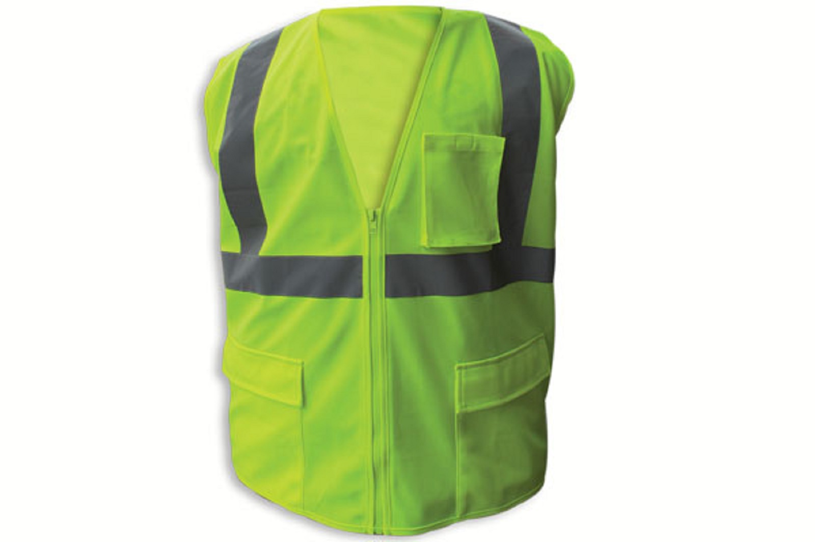 EnGuard Class 2 LIME FR Safety Vests, Poly Mesh, 2" Silver striping