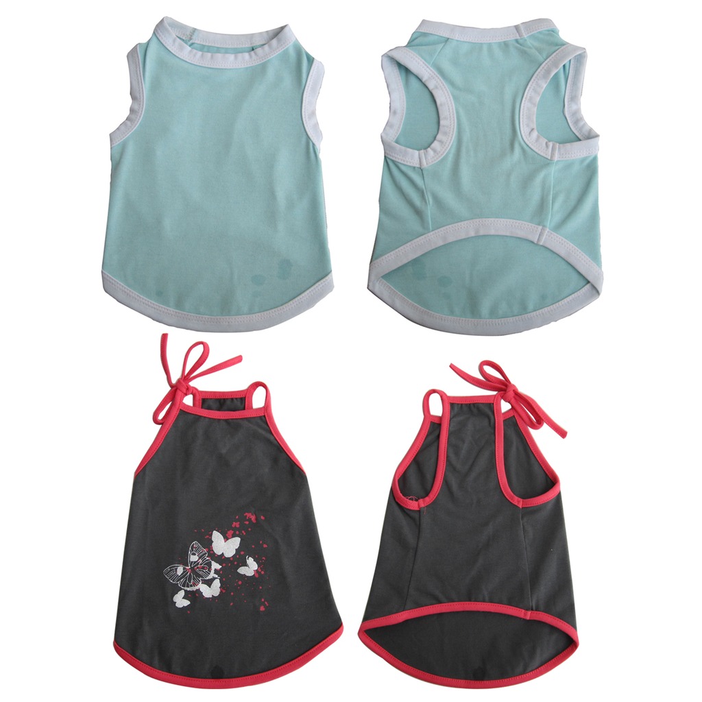 Iconic Pet 2 Pack Pretty Pet Apparel without Sleeves - Medium