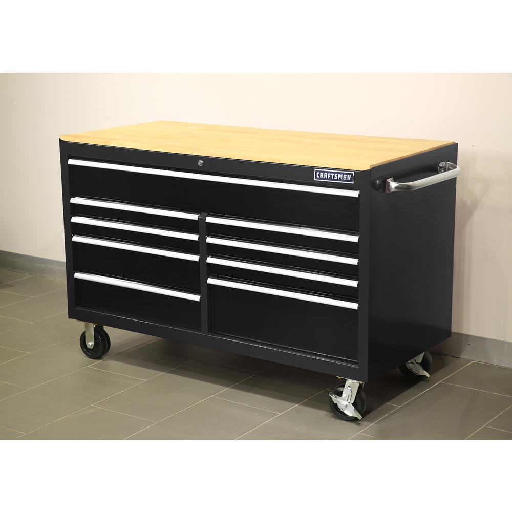 Craftsman 53&#8221; Heavy Duty 9-Drawer Workstation - Black