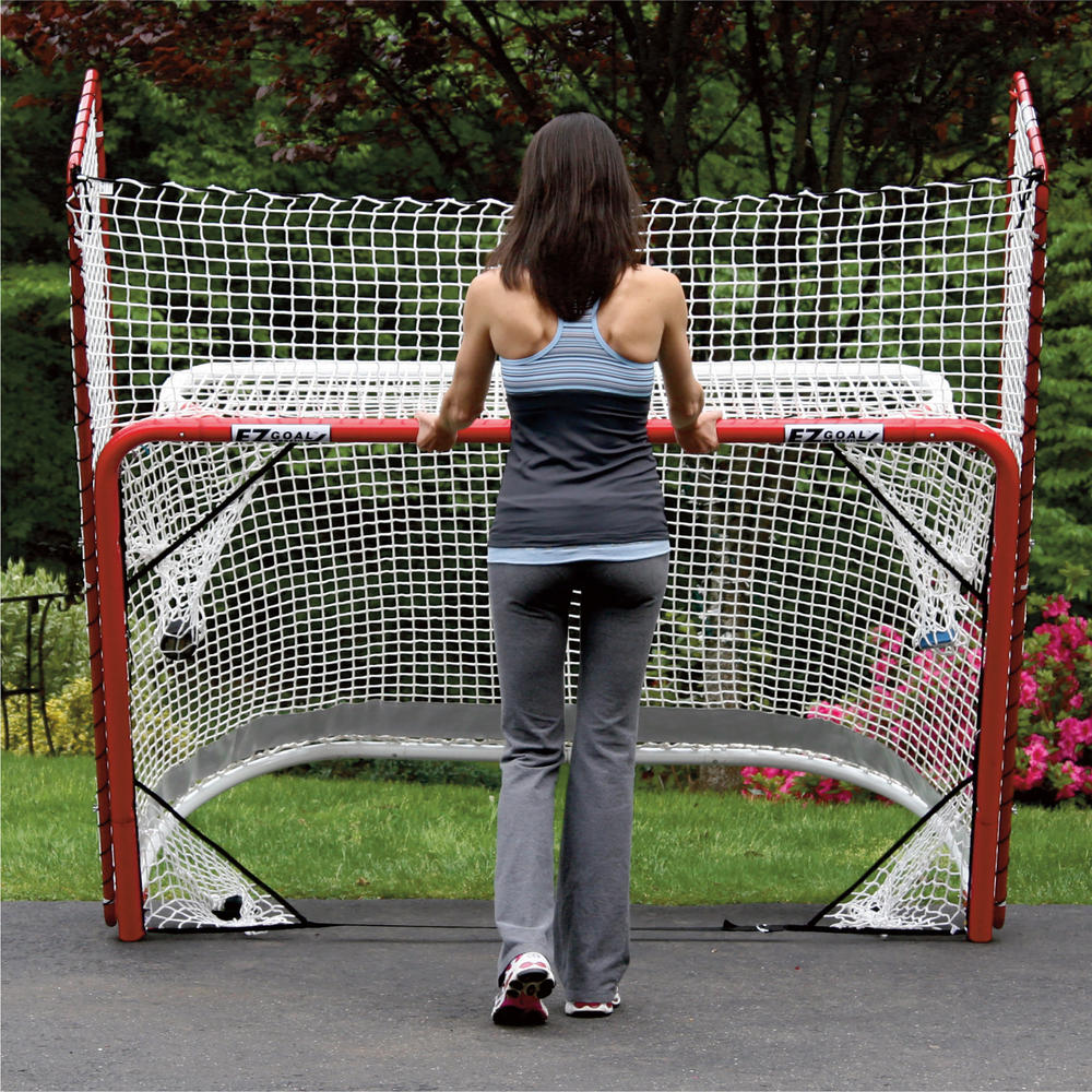EZ Goal Folding 4' x 6' Hockey Goal with Backstop and Pocket Targets