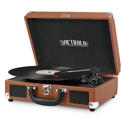 Victrola Journey 3-Speed Bluetooth Portable Suitcase Record Player with Built-in Speakers - Cognac, VSC-550BT-COG