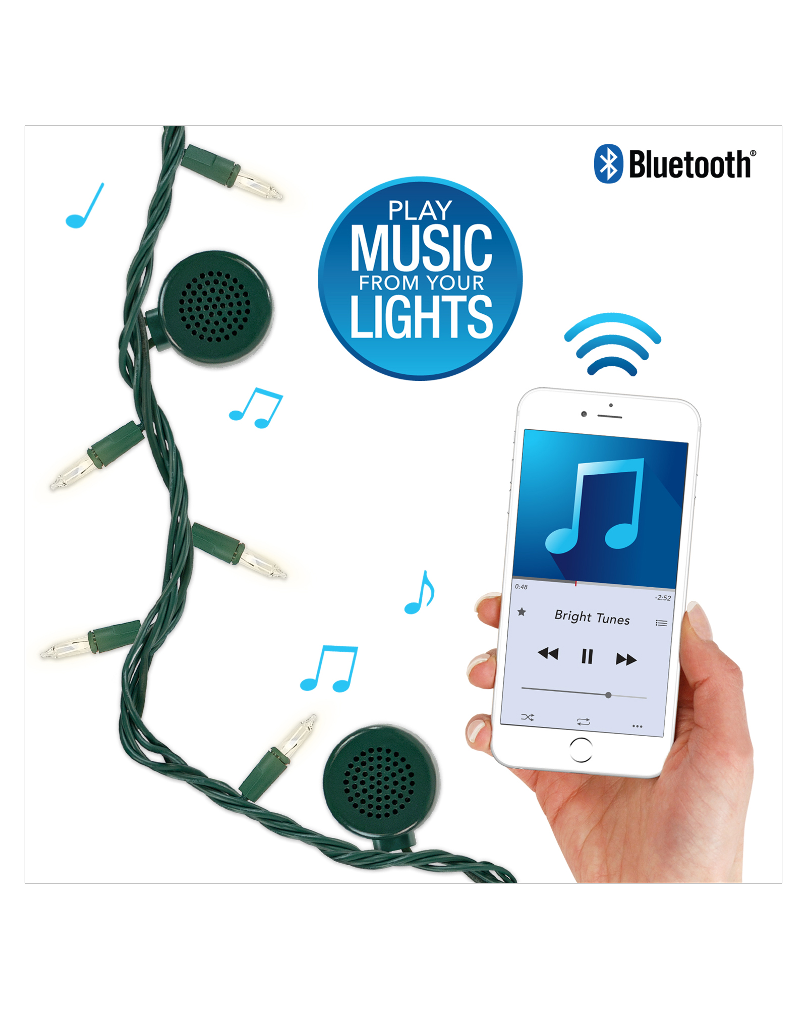 outdoor string lights with bluetooth speakers