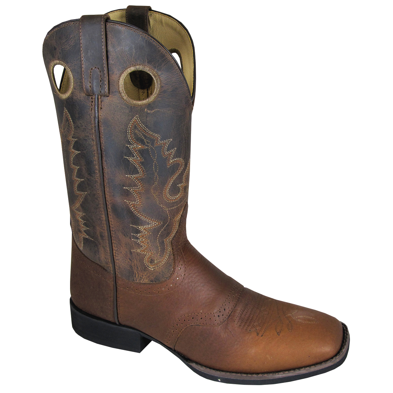 Smoky Mountain Boots Men's 4368 Luke 12" Leather Cowboy Boot Wide Width Available -  Brown