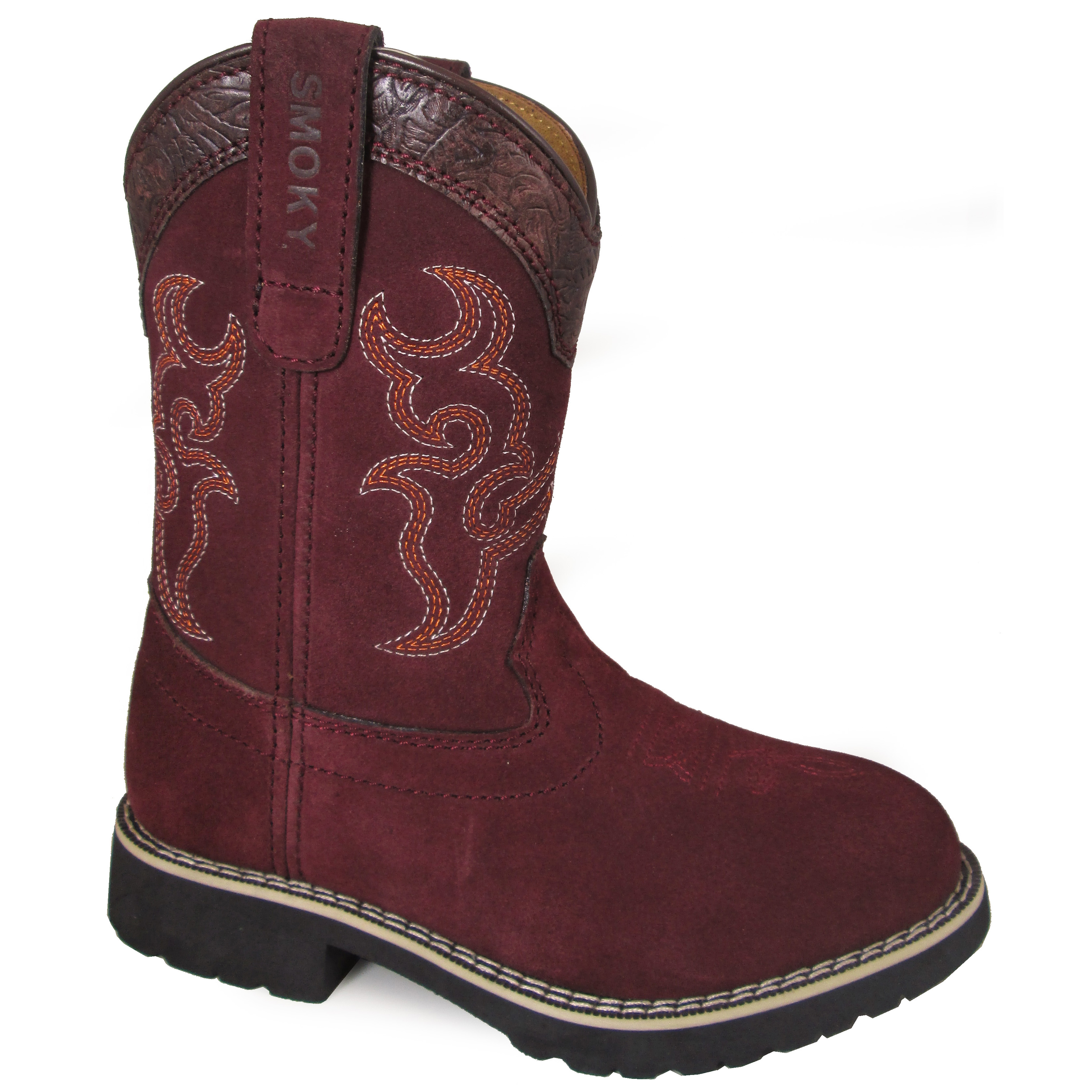 Smoky Mountain Boots Kid's Rae Burgundy Leather Cowboy Boot