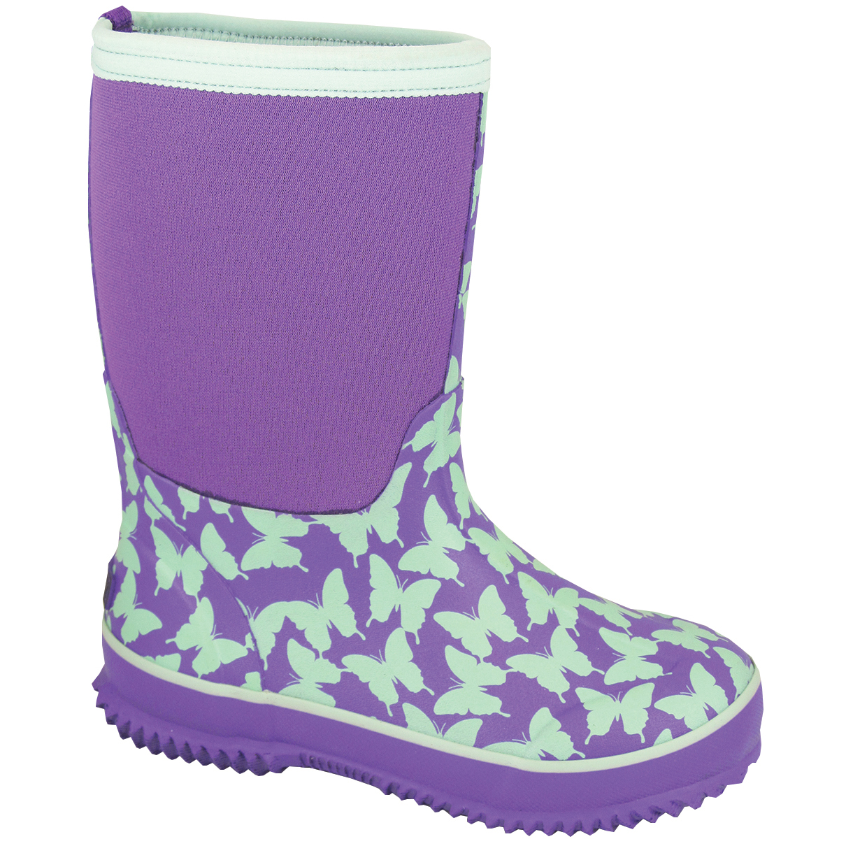 Smoky Mountain Boots Kid's Butterfly Amphibian Purple/Light Green Neoprene Waterproof Boot