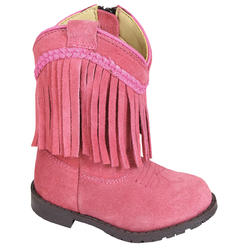 Smoky Mountain Boots Kid's Hopalong Pink Fringe Side Zipper Cowboy Boot