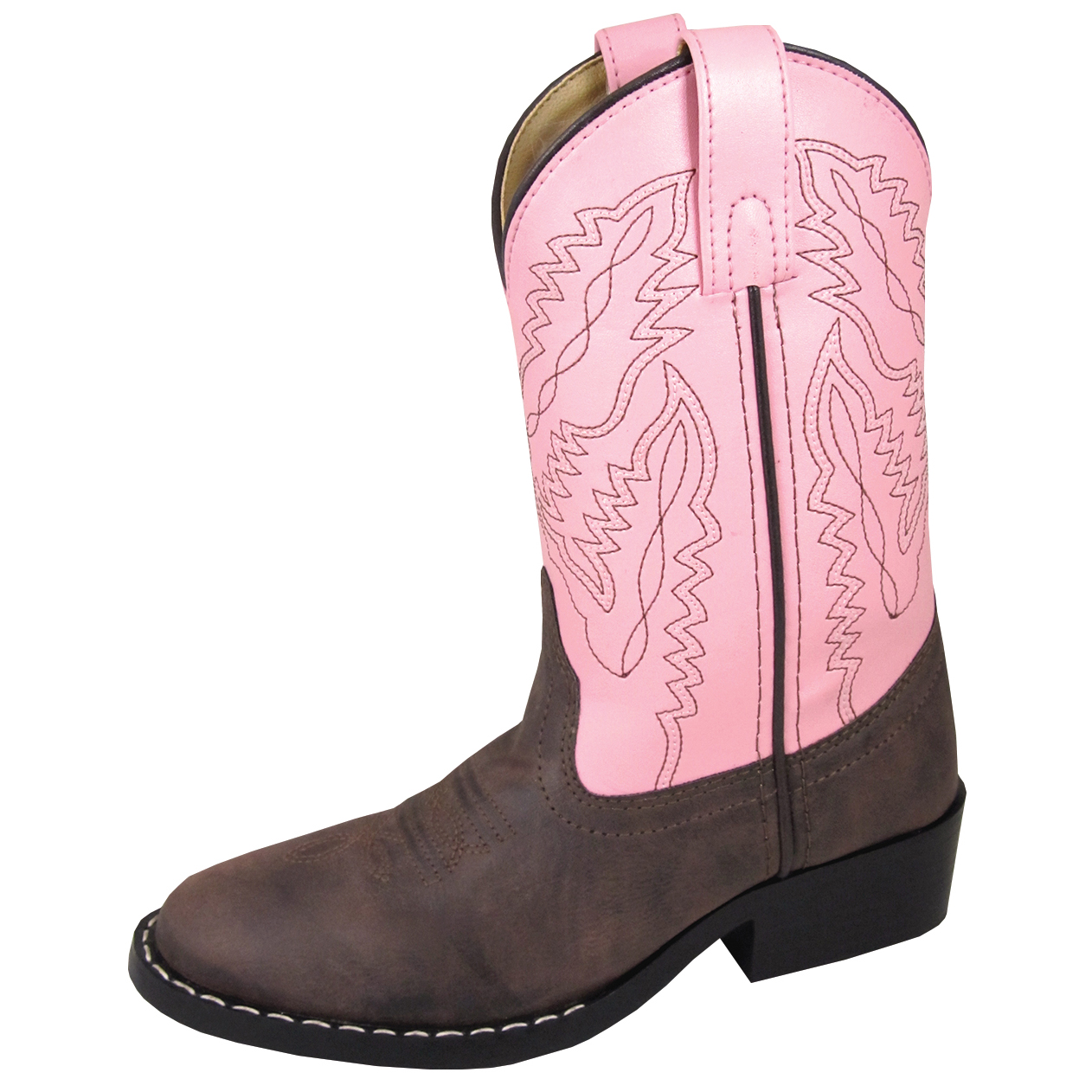 Smoky Mountain Boots Kid's Monterey Brown/Pink Cowboy Boot