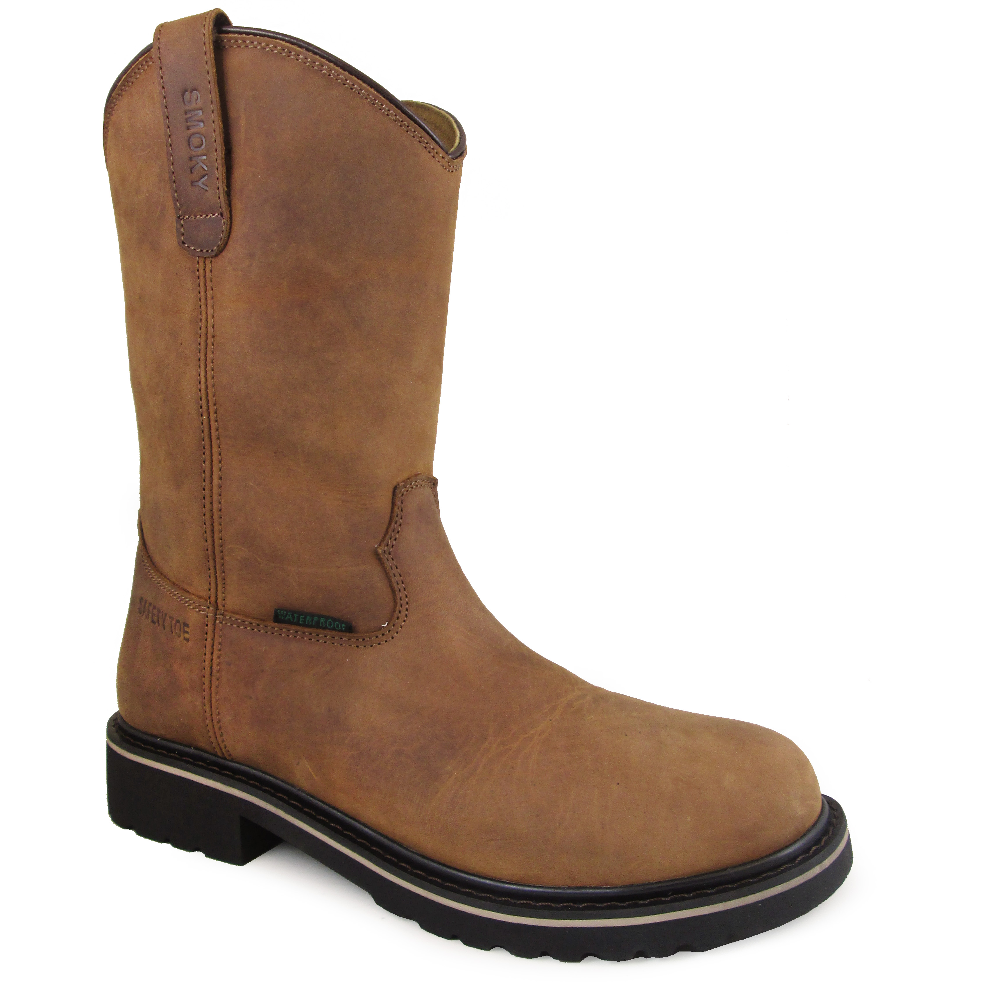 Smoky Mountain Boots Men's 4637 Scottsdale 10" Leather Wellington Work Boot - Brown