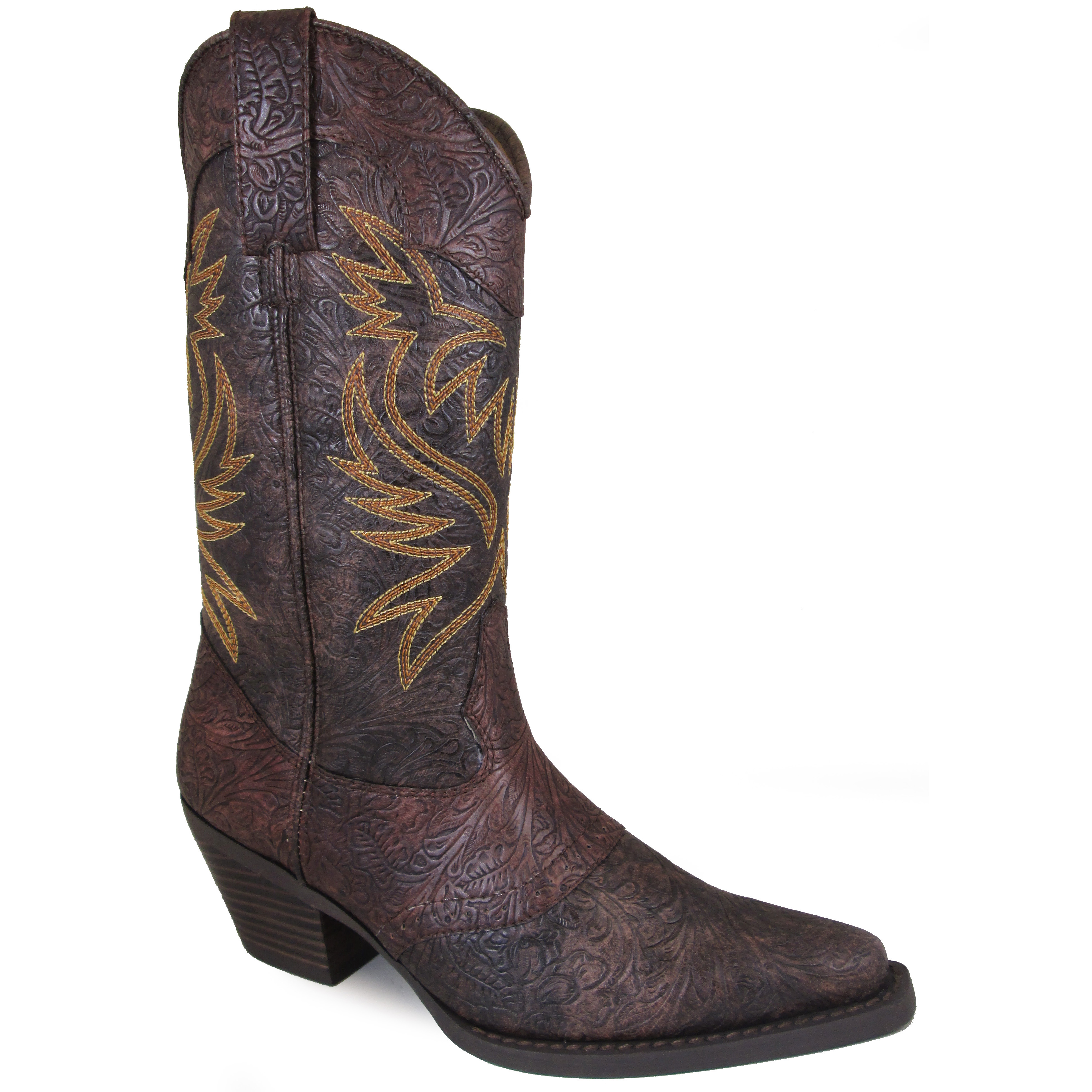 Smoky Mountain Boots Women's Julia 11" Brown Embossed Cowboy Boot