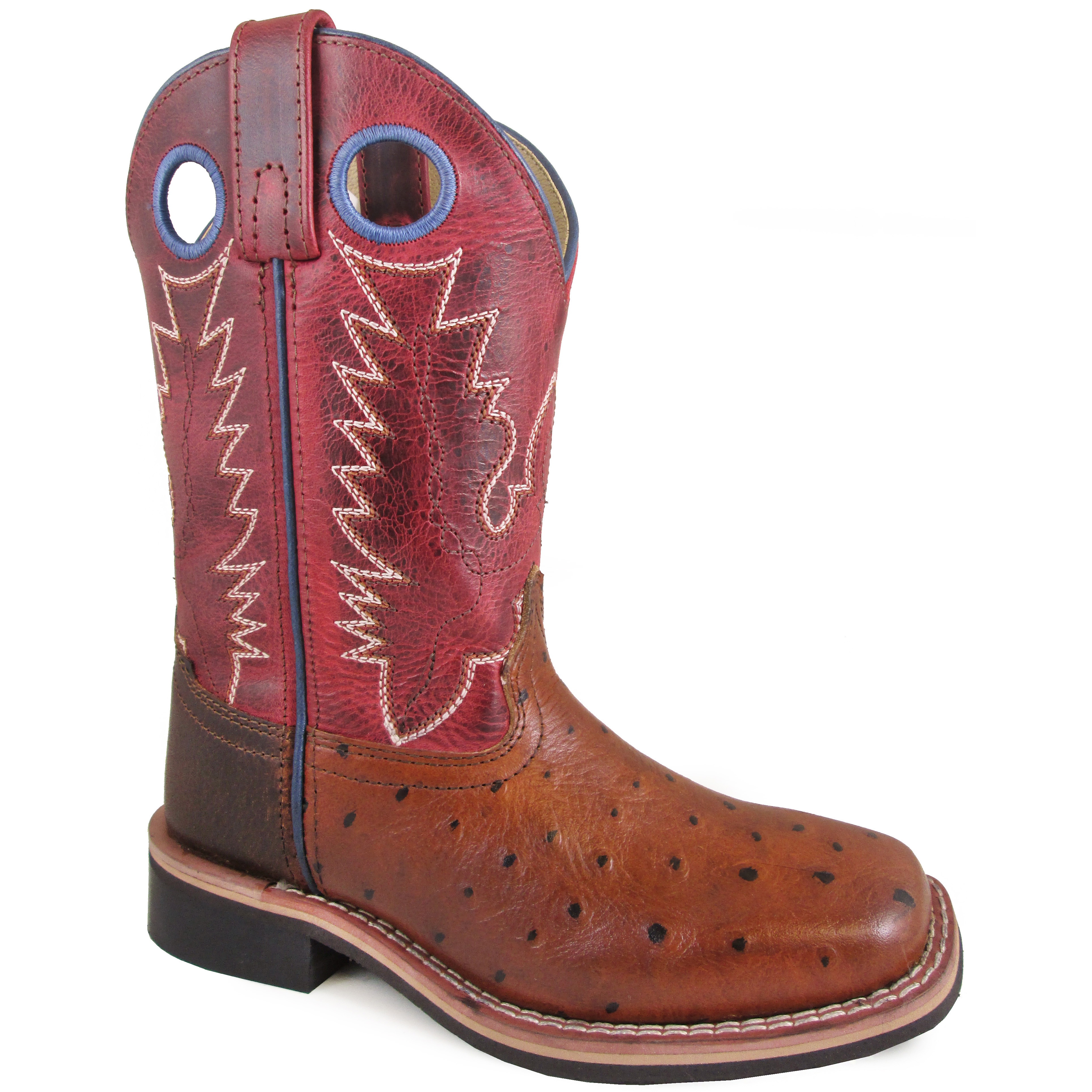 Smoky Mountain Boots Kid's Cheyenne Cognac/Red Crackle Leather Cowboy Boot