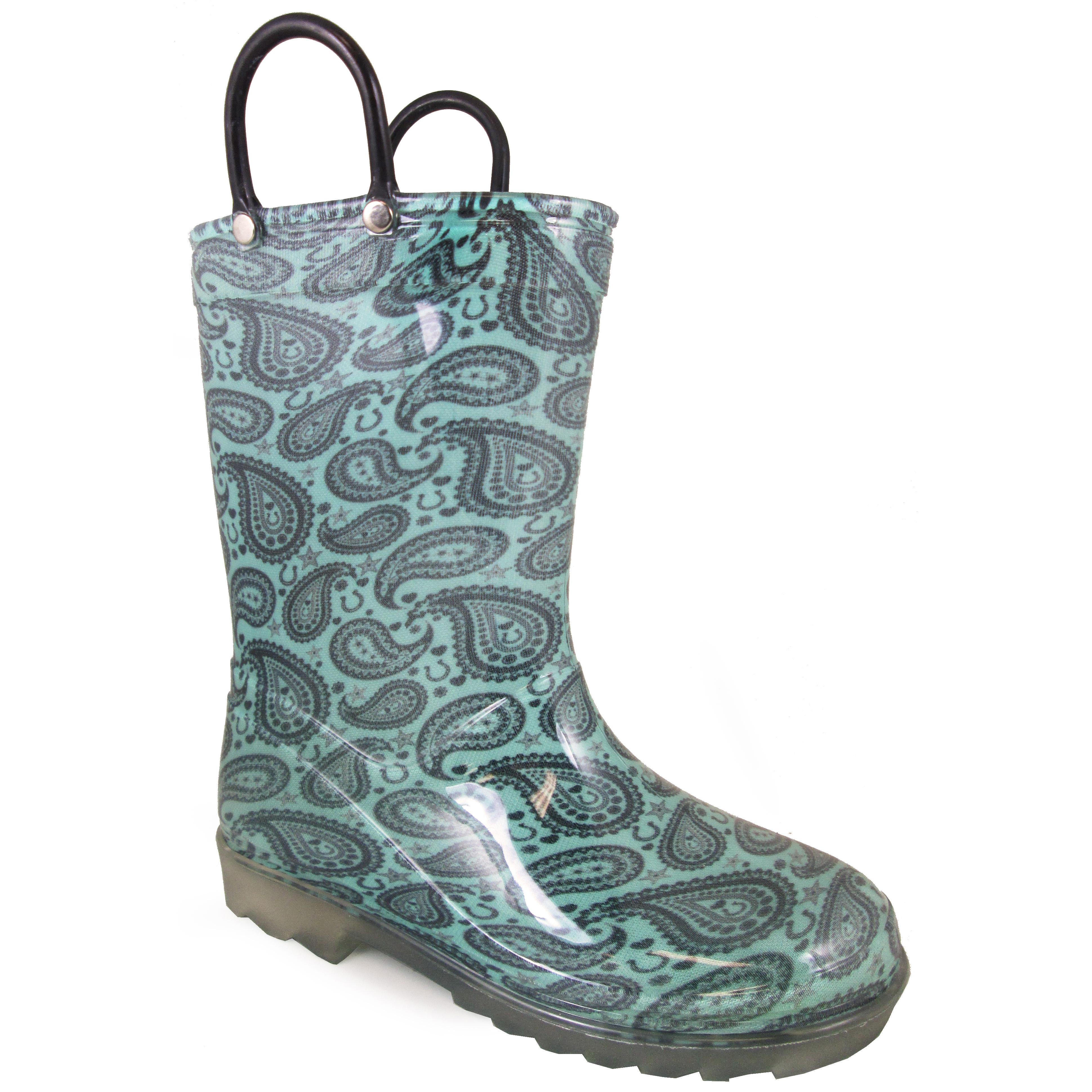 Smoky Mountain Boots Kid's Lightning Turquoise PVC Boot - Sole Lights Up