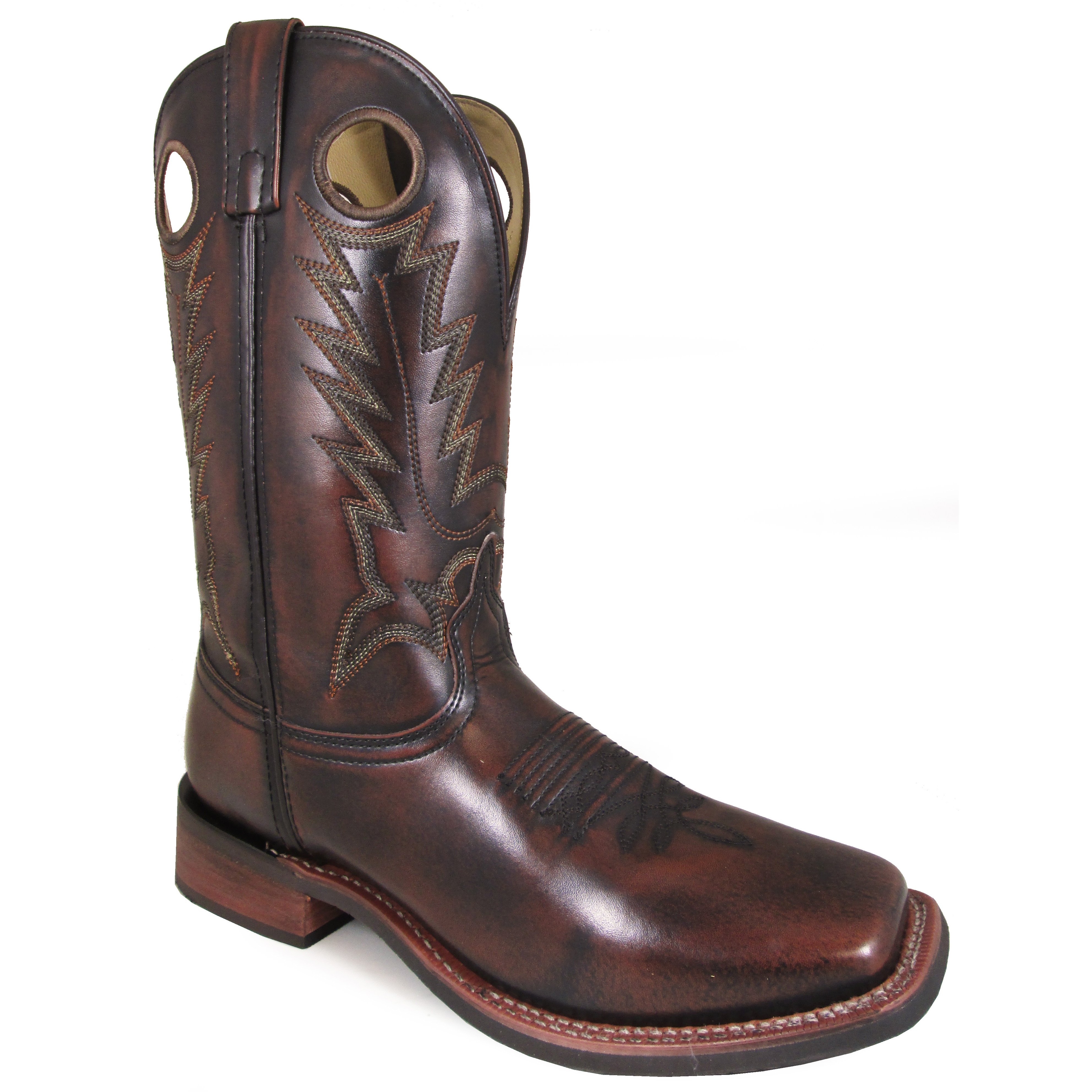 Smoky Mountain Boots Men's Landry 11" Chocolate Brush Off Leather Cowboy Boot