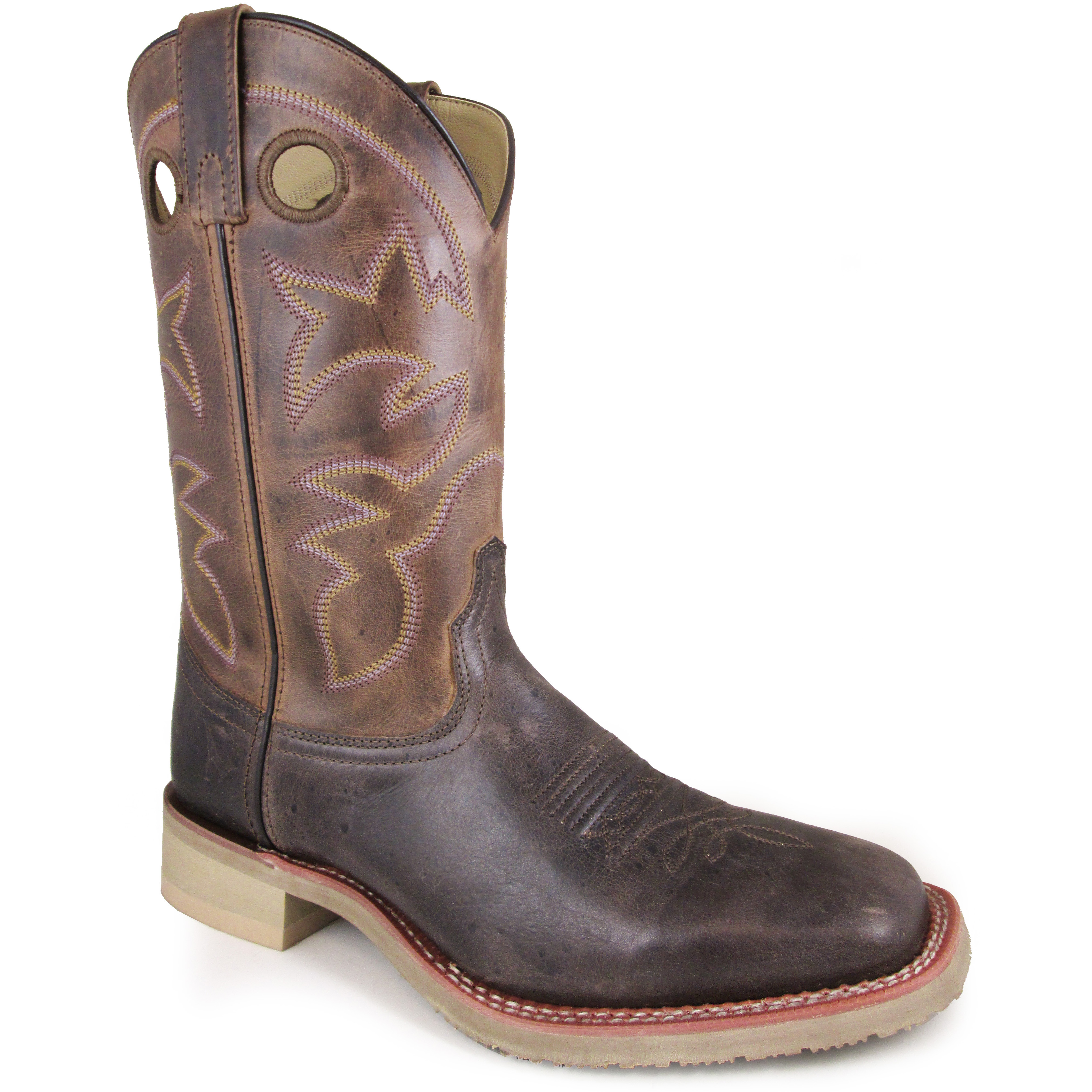 Smoky Mountain Boots Men's Parker 11" Brown Waxed Distress/Brown Crackle Leather Cowboy Boot