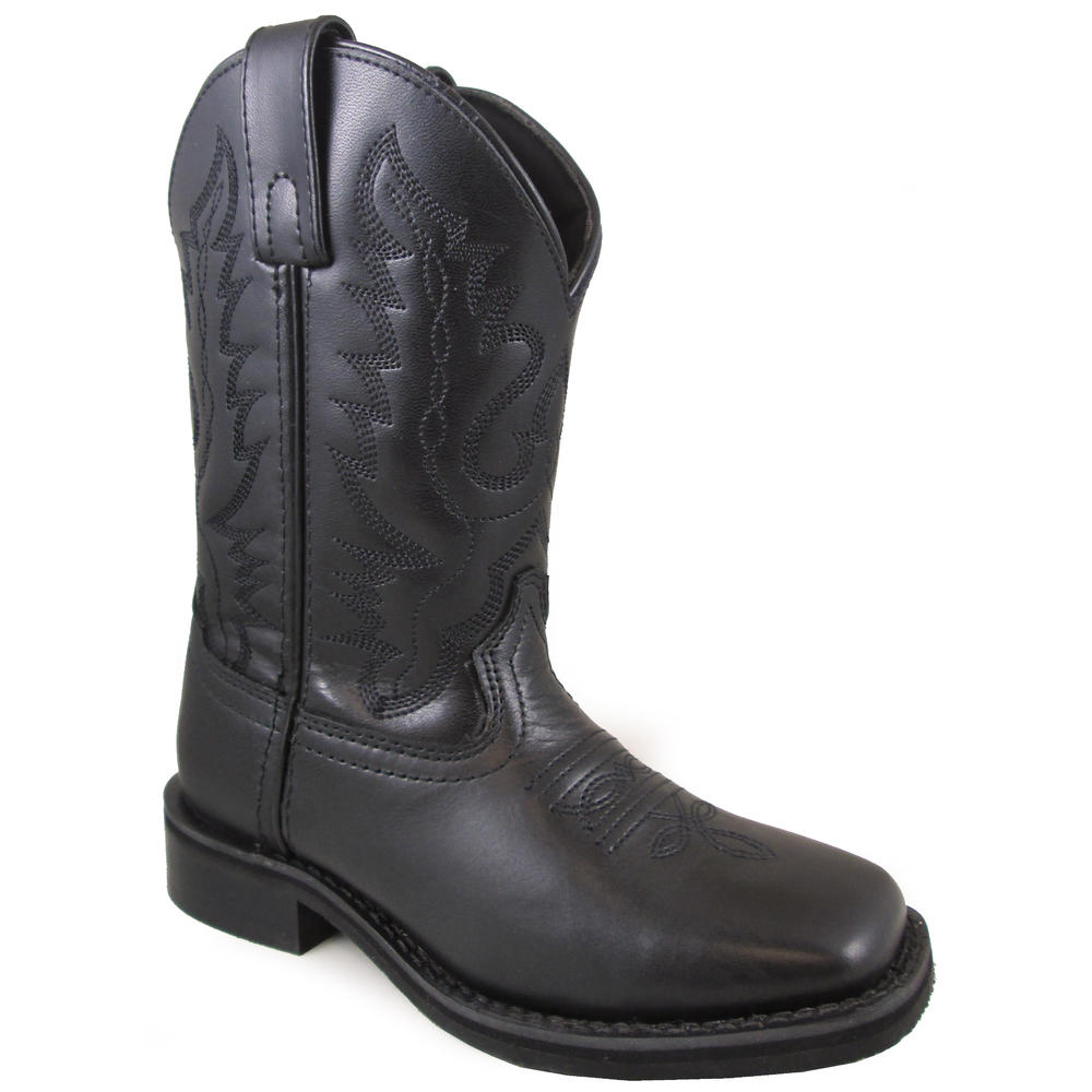 Smoky Mountain Boots Kid's Outlaw Black Leather Cowboy Boot