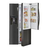 Kenmore Elite 51867 Counter-Depth Side-by-Side Refrigerator with Grab-N-Go in Black Stainless