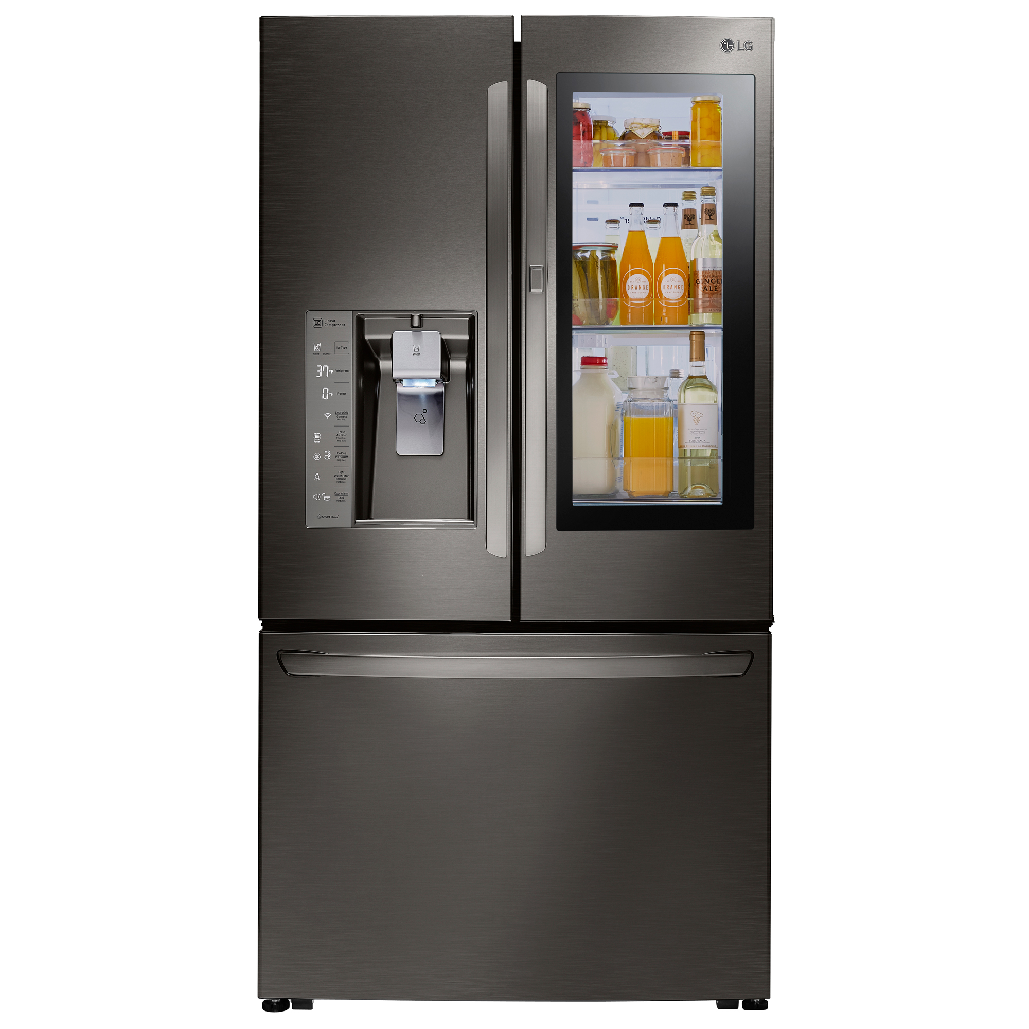 LG LFXC24796D Smart Door-In-Door Refrigerator w/InstaView- 24 cu. ft - Black