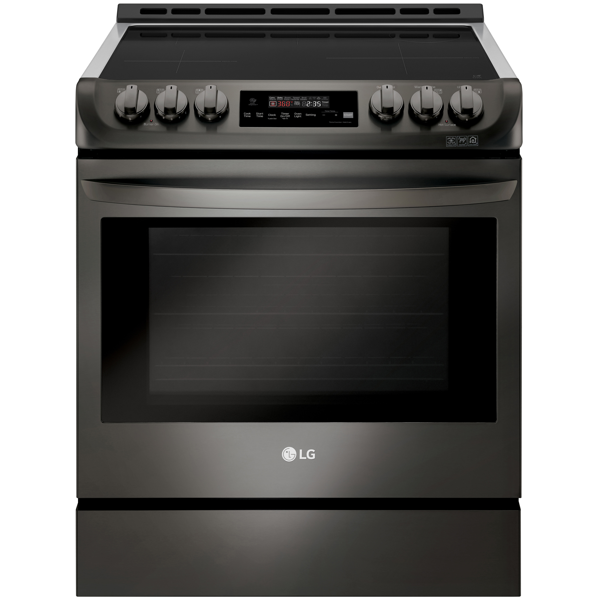 LG LSE4616BD 30" Slide-In Electric Range w/ ProBake Convection - Black Lg Black Stainless Steel Electric Stove