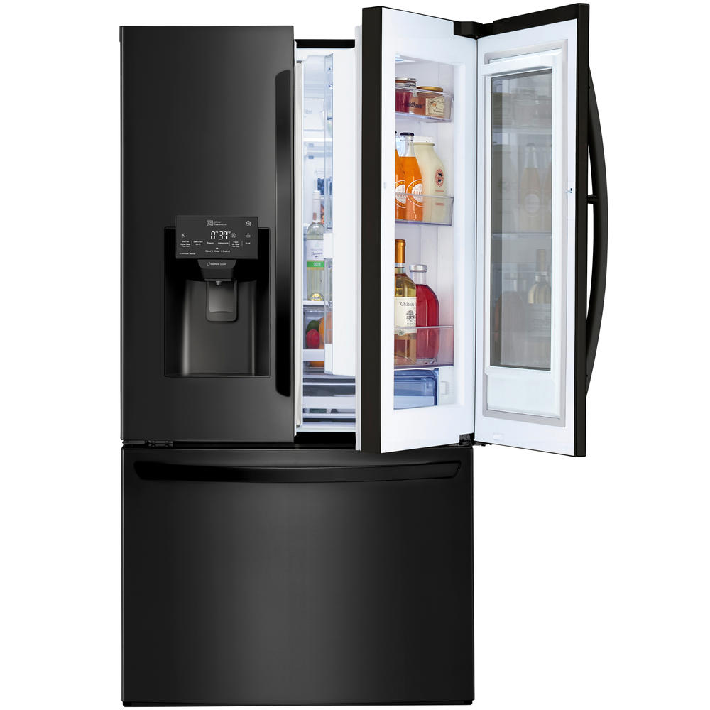 LG LFXS28596M 27.5 cu. ft. 3-Door InstaView&#8482; Wi-Fi Enabled Refrigerator &#8211; Matte Black SS