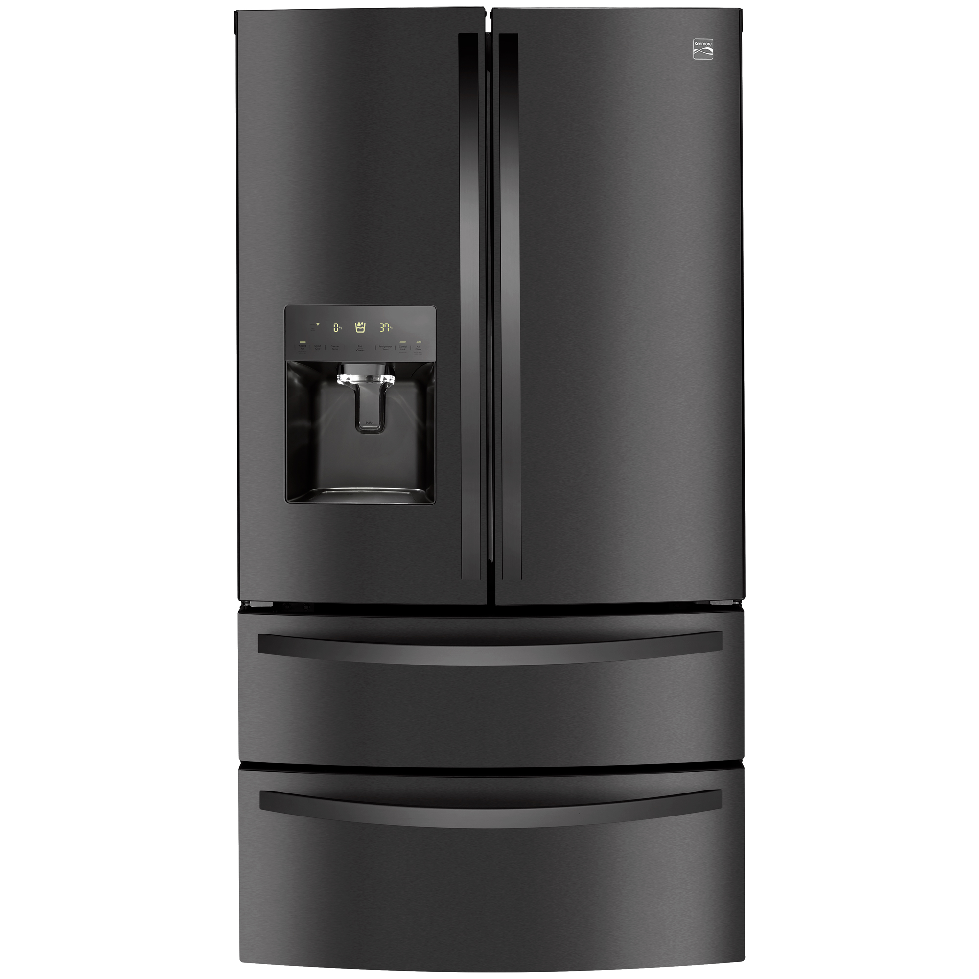 Kenmore 72597 27.8 cu. ft. Smart 4-Door Refrigerator in Black Stainless Steel