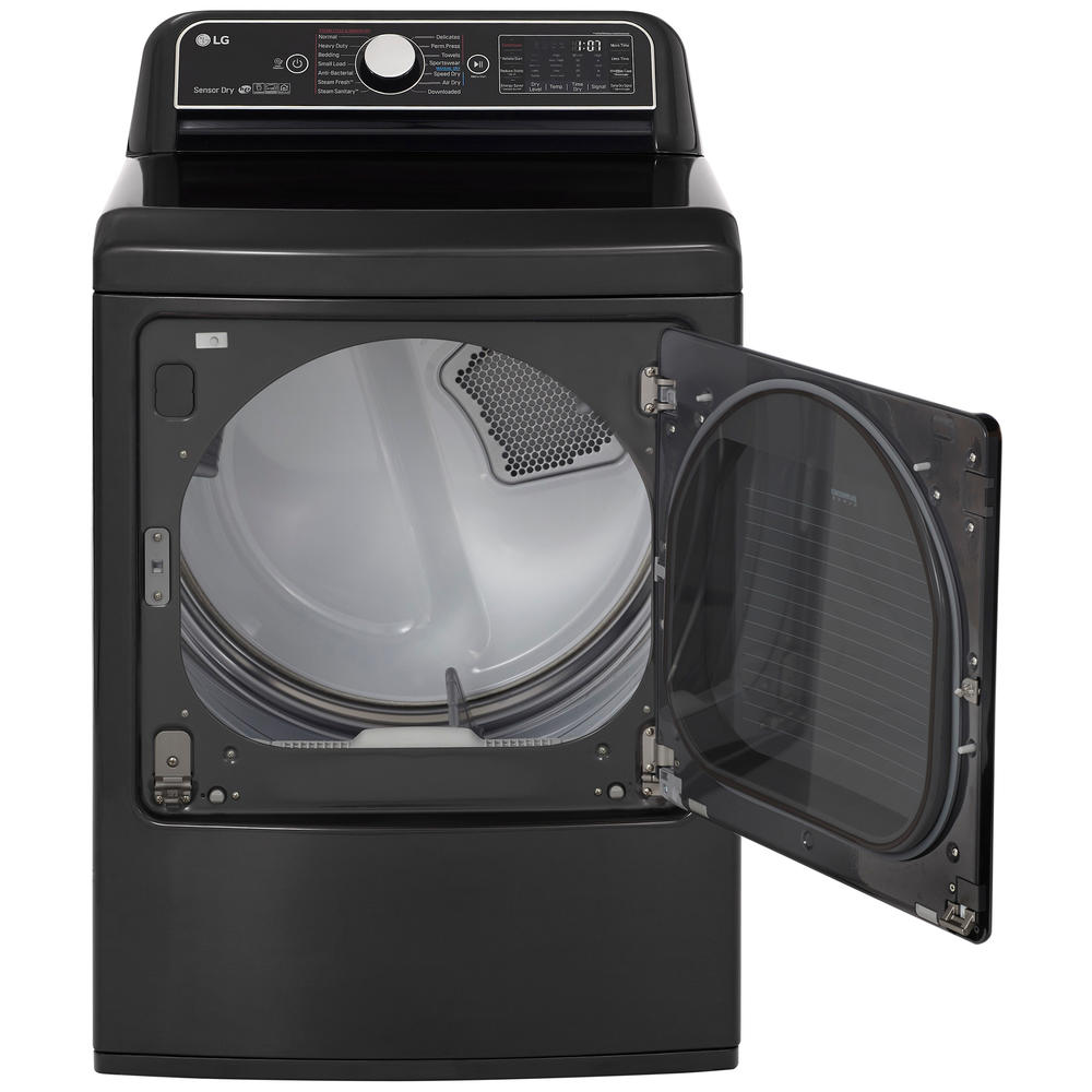 LG DLGX7901BE   7.3 cu. ft. Smart Wi-Fi Enabled Gas Dryer w/ TurboSteam&#8482; - Black Steel
