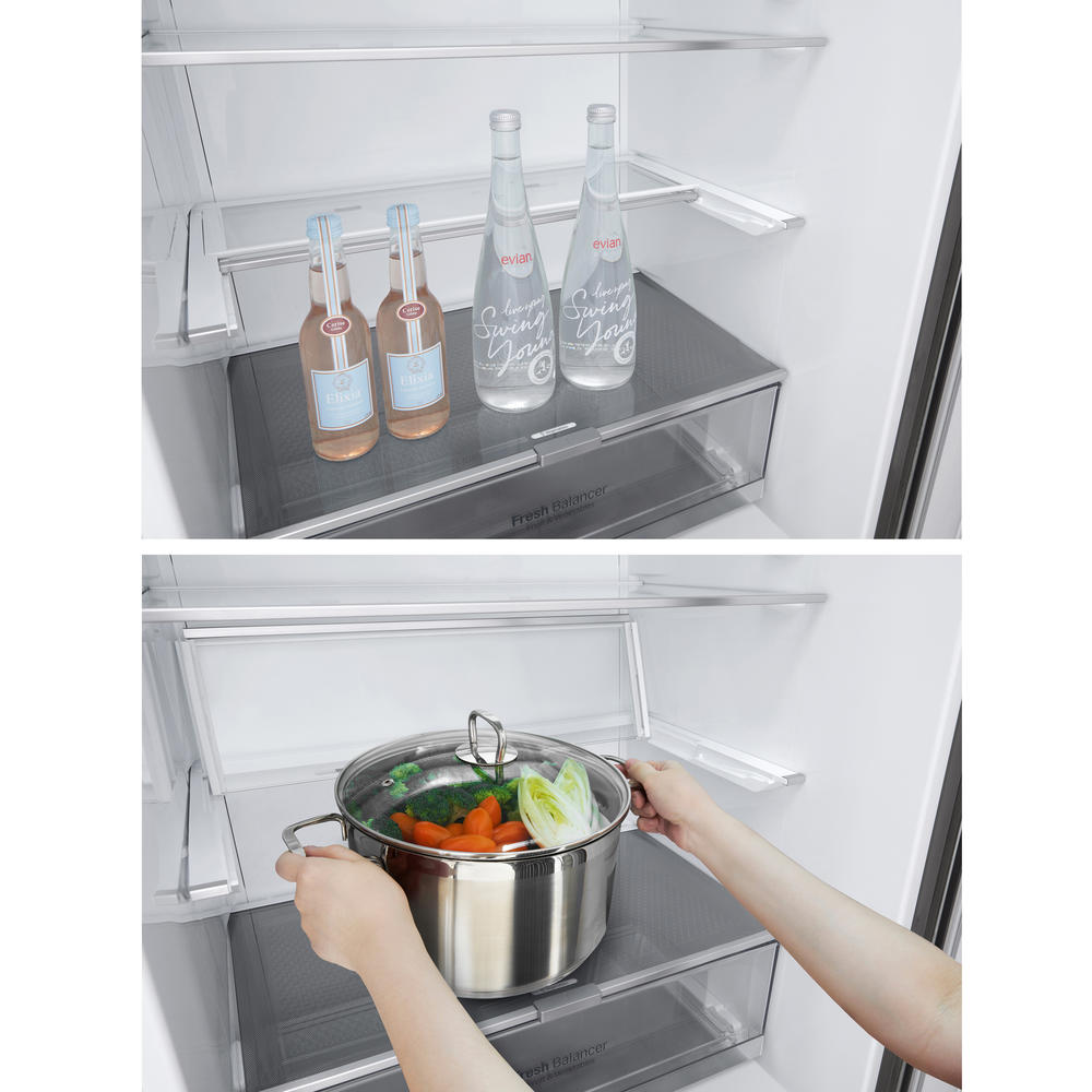 LG LBNC15231V 14.7 cu. ft. Bottom Freezer Refrigerator &#8211; Platinum Silver