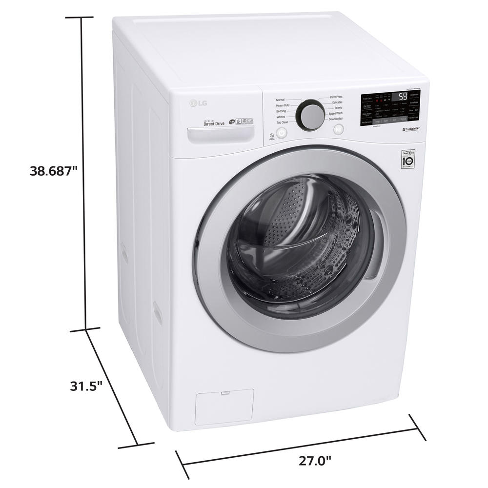 LG WM3500CW 4.5 cu. ft. Smart WiFi Enabled Front Load Washer White