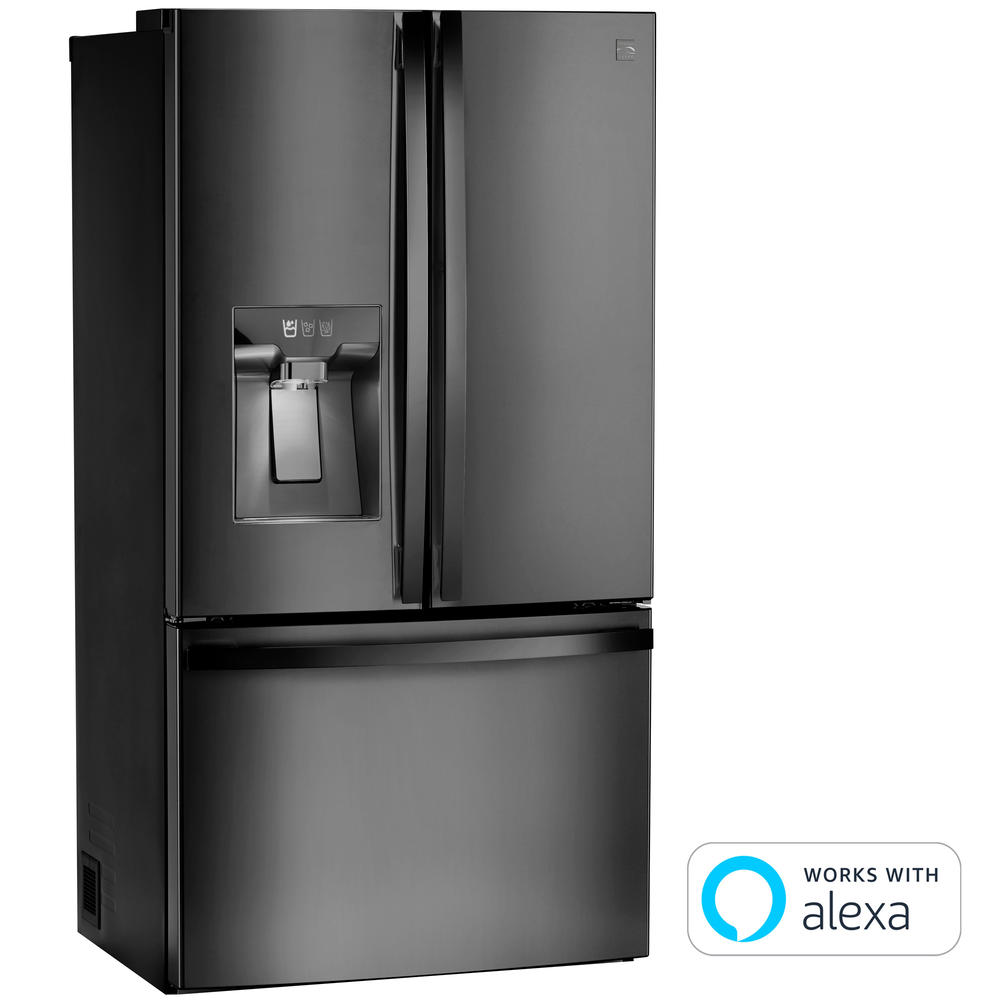 Kenmore Elite 75067 23.5 cu. ft. Counter Depth Smart French Door Refrigerator &#8211; Black Stainless Steel