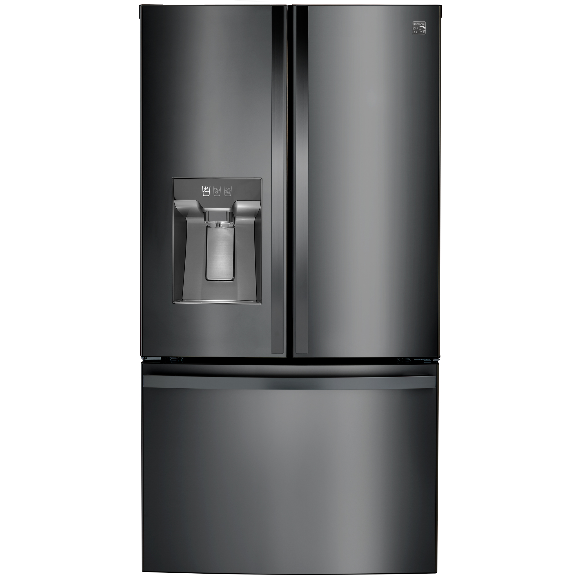 Kenmore Elite 75067 23.5 cu. ft. Counter Depth Smart French Door Kenmore Black Stainless Steel Refrigerator
