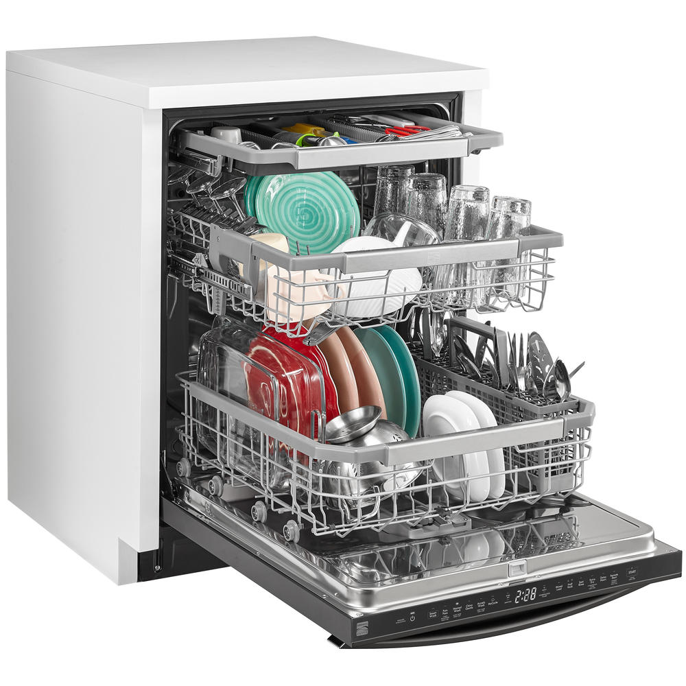 Kenmore Elite 14307 Smart 44dB Dishwasher with Third Rack and 360