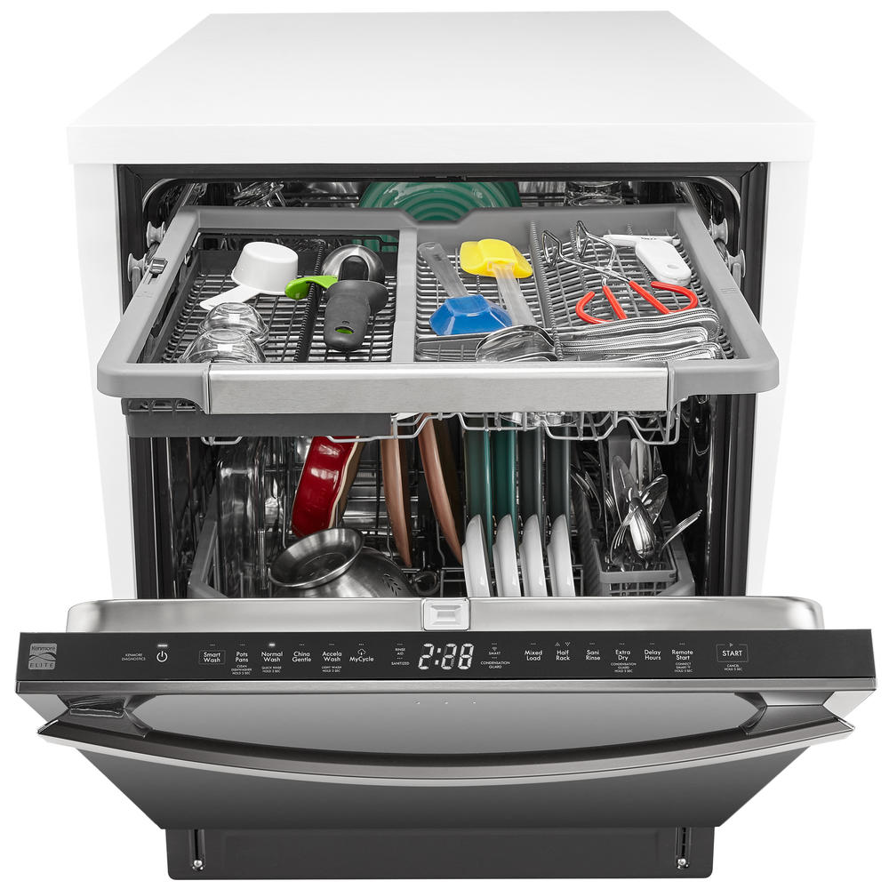 Kenmore Elite 14307 Smart 44dB Dishwasher with Third Rack and 360