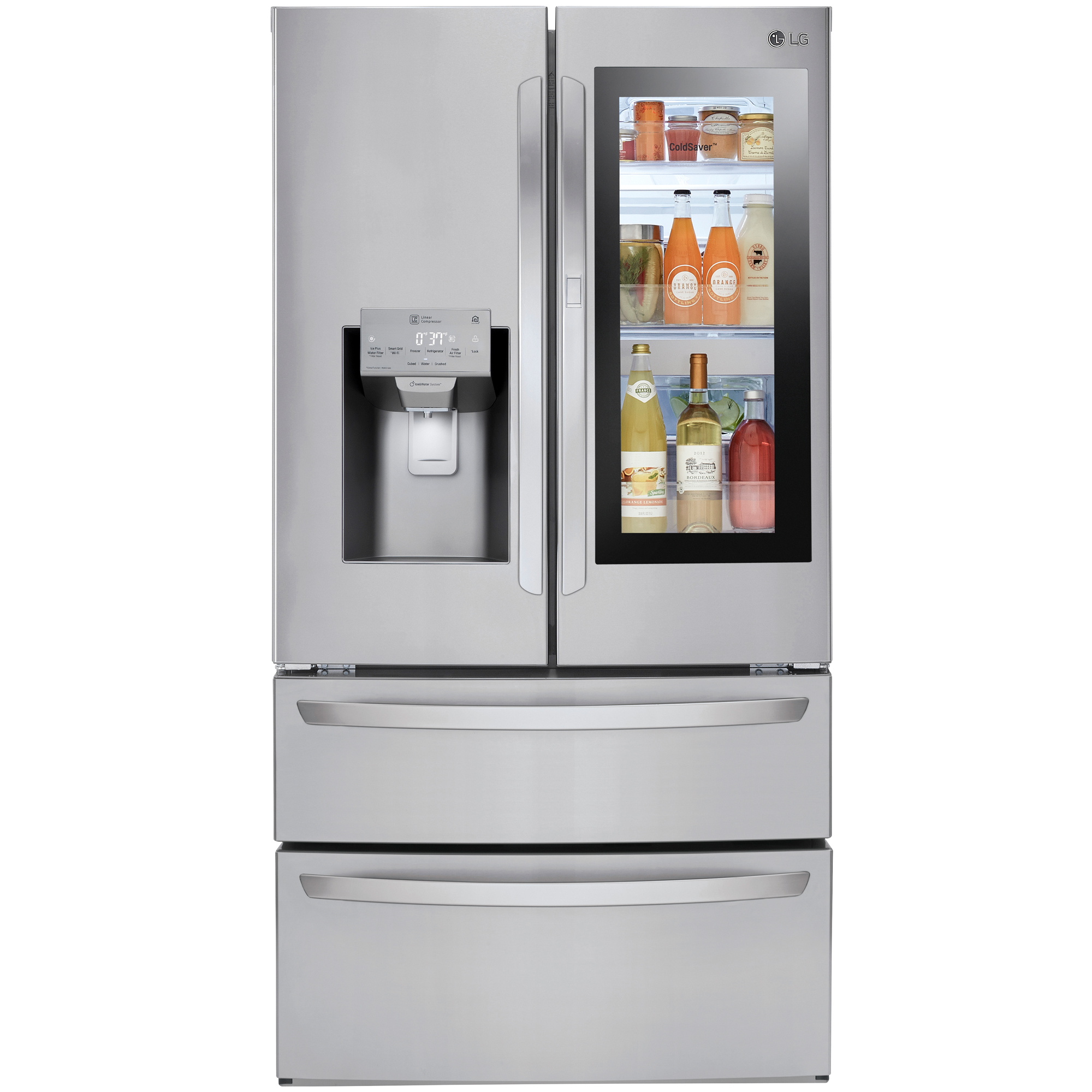 LG LMXS28596S 27.6 cu. ft. Smart French Door Refrigerator w/ InstaView ...